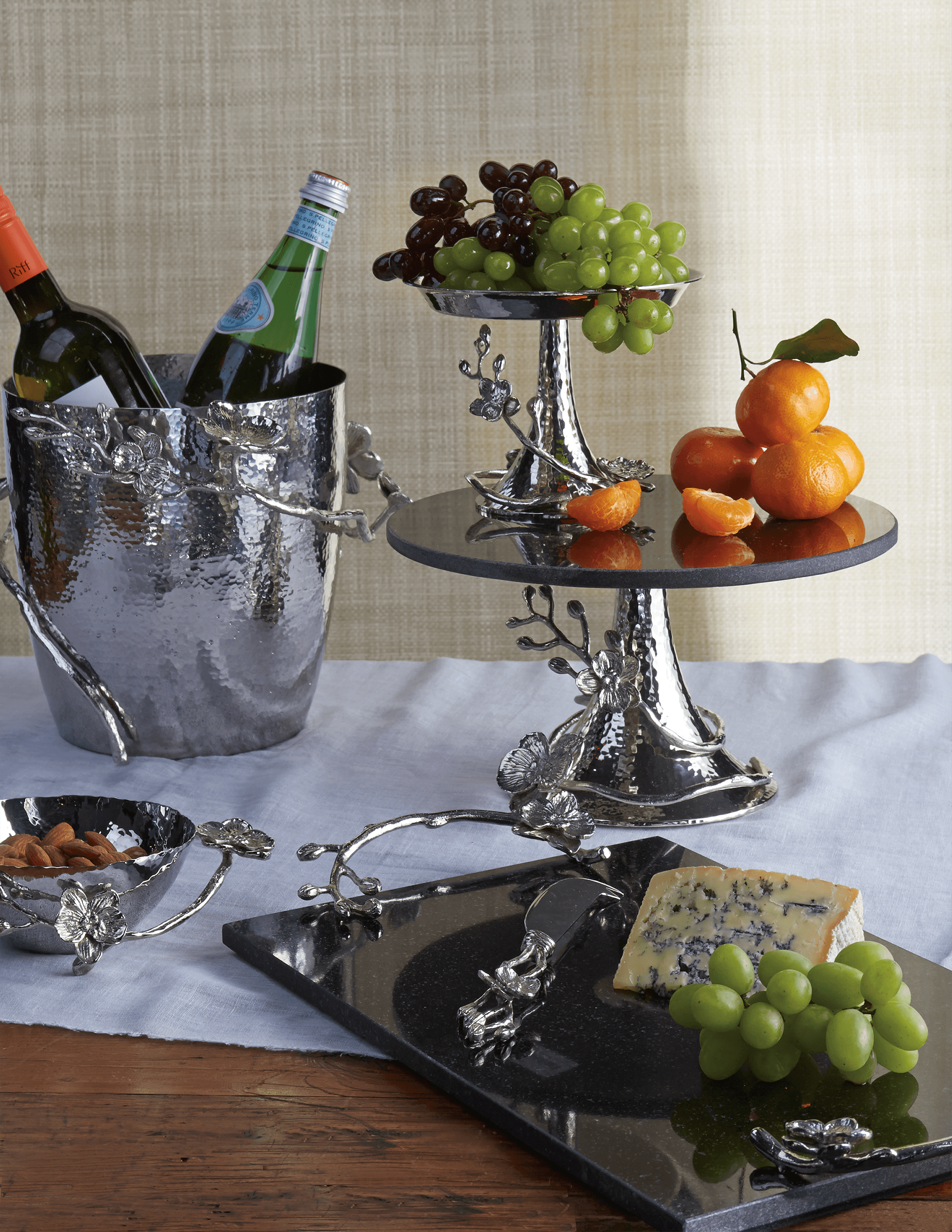 White Orchid Champagne Bucket - Elegant Ice Bucket for Wine & Champagne - Perfect for Weddings, Parties & Romantic Dinners