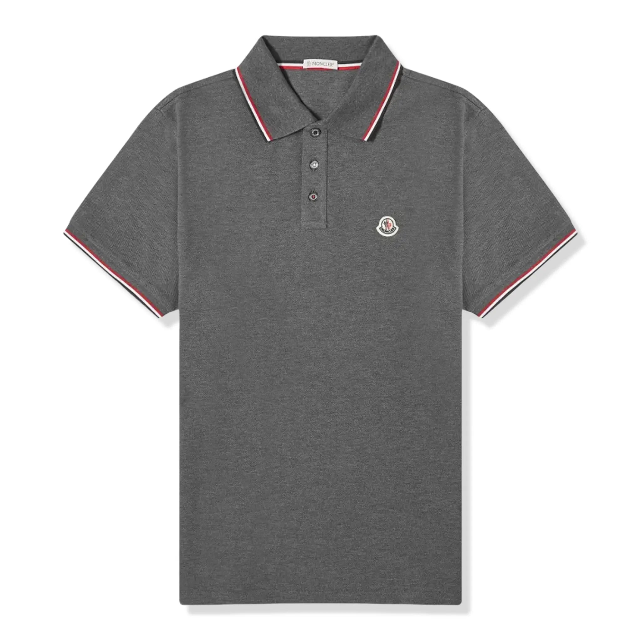 Moncler Men's Dark Grey Polo Shirt - Premium Cotton Short Sleeve Casual Shirt for Business & Weekend Wear