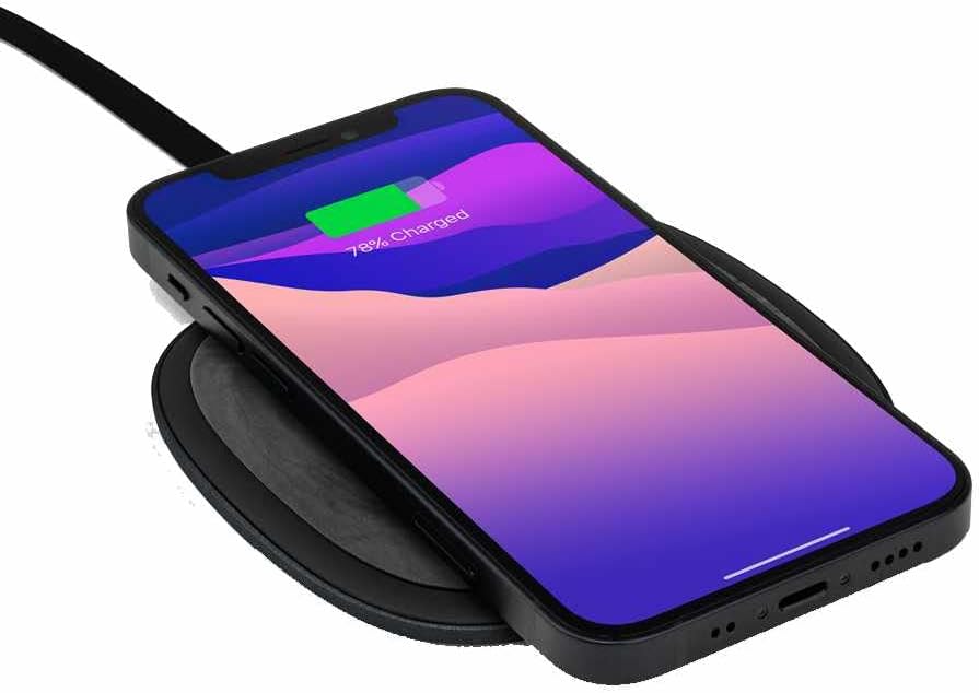 Nimble Apollo 15W Qi Fast Wireless Charging Pad with 20W Power Adapter - Compatible with iPhone 15/14/13/12, Samsung Galaxy S23/S22/S21, AirPods - Fast Wireless Charger for Home, Office, Nightstand, Car (Black)