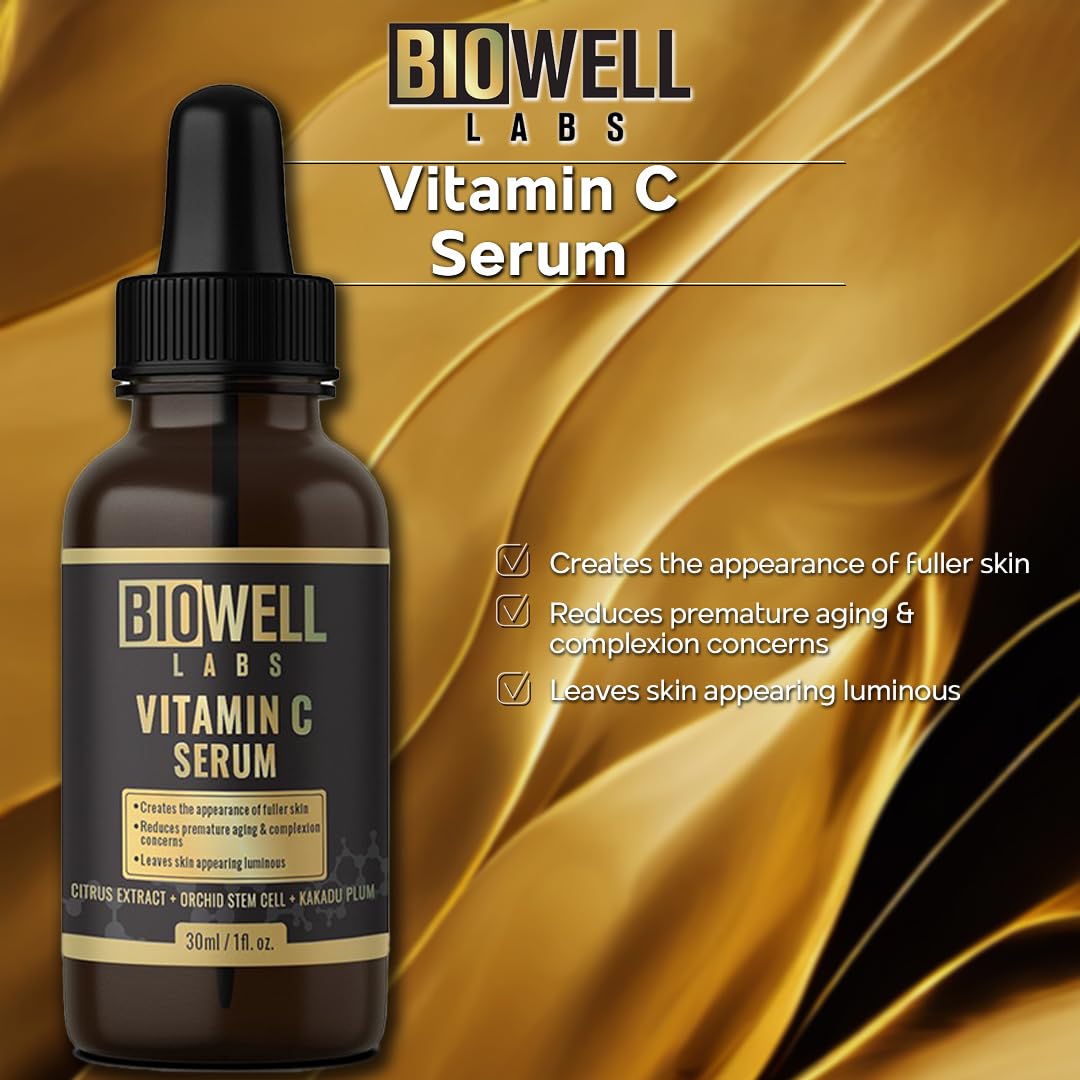 Best Vegan Vitamin C Serum for Face - Gluten-Free, Paraben-Free & Silicone-Free Anti-Aging Formula with Hyaluronic Acid & Organic Plant Extracts - Brighten Skin & Reduce Wrinkles for Day & Night Use
