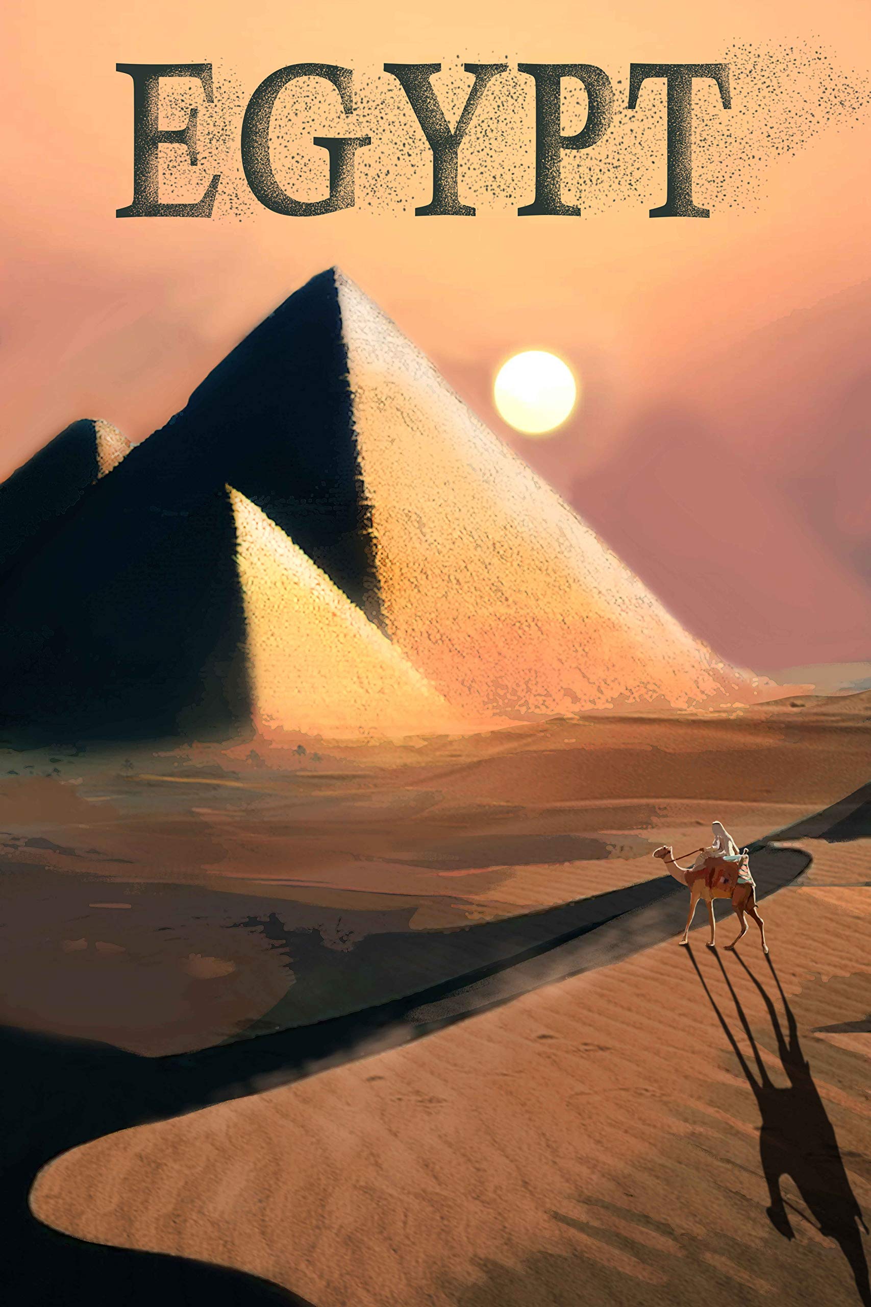 Vintage Egypt Travel Poster - Mysterious Pyramids & Ancient Art Print on Metal (12x18 Inches) - Perfect for Home, Office & Classroom Decor