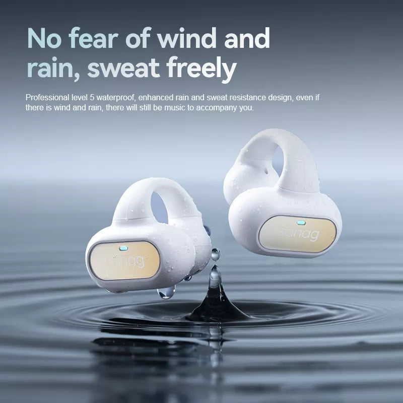 Sanag S10 Ear Clip Wireless Bluetooth Headphones - Open-Ear Air Conduction Sport Headset for Running, Cycling & Workout - Sweatproof Lightweight Comfort Fit