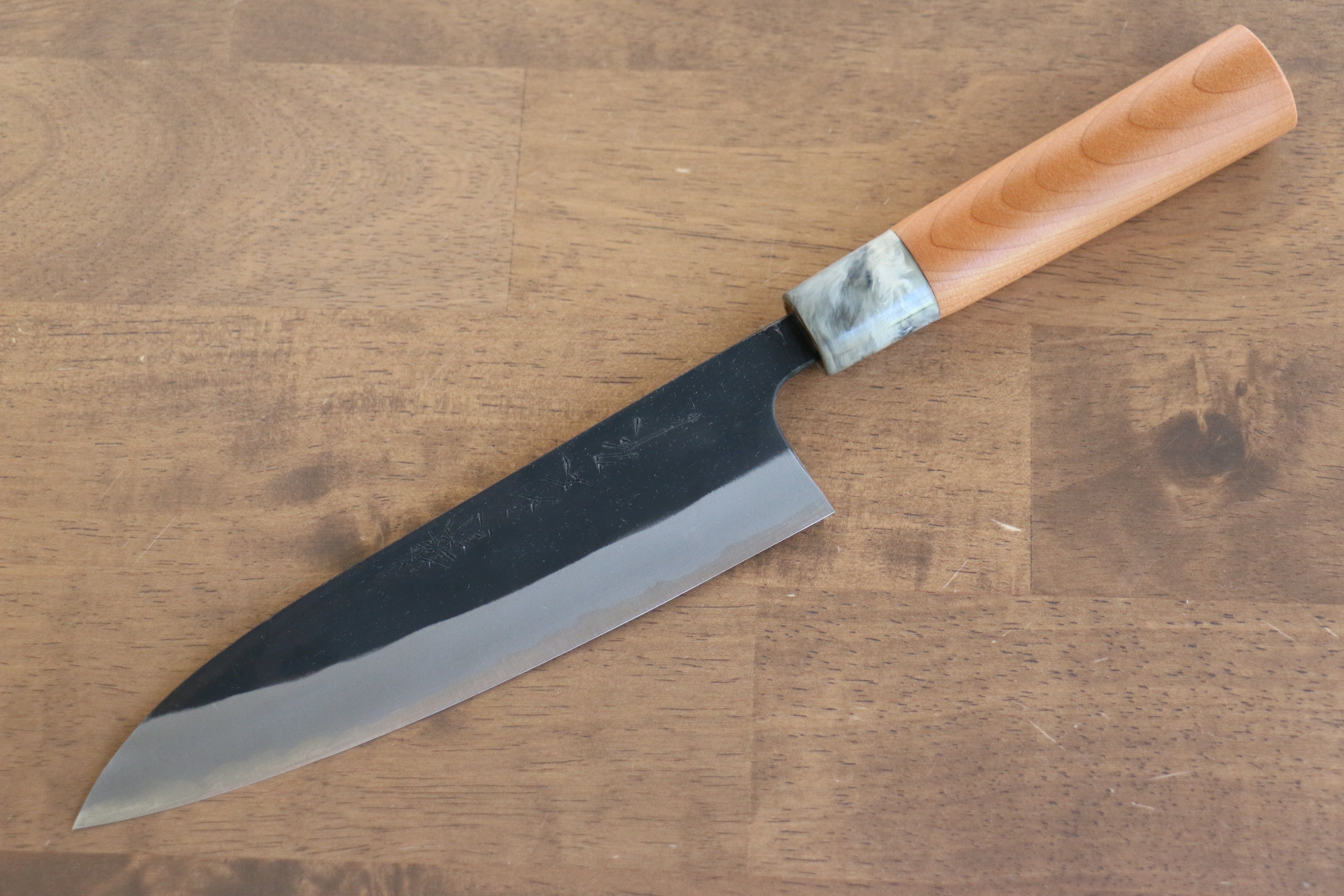 Nao Yamamoto White Steel No.2 Kurouchi Gyuto 180mm Japanese Chef Knife - Cherry Wood Handle for Professional Cooking & Sushi Preparation
