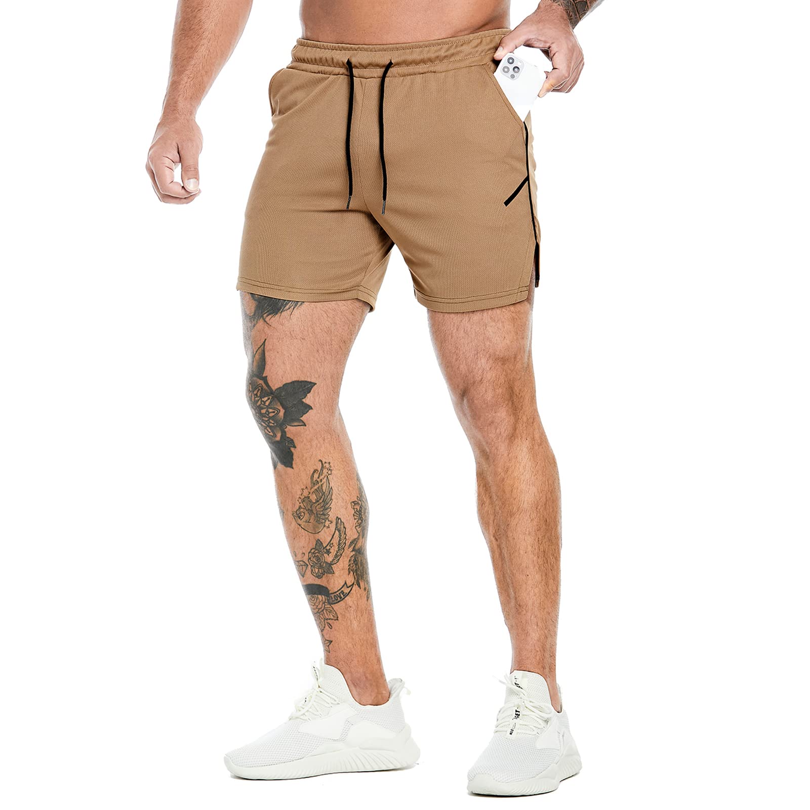 PIDOGYM Men's 5 Inch Workout Running Shorts - Lightweight Breathable Mesh Gym Shorts for Bodybuilding, Training & CrossFit - Perfect for Jogging, Gym Workouts & Outdoor Sports