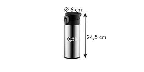 Tescoma Sport Vacuum Flask with Lock Lid 0.5L (17oz) - Insulated Stainless Steel Water Bottle for Hot & Cold Drinks - Perfect for Hiking, Camping, Gym & Outdoor Activities