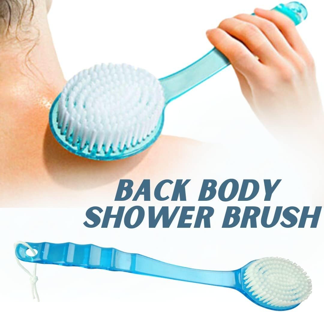 Premium Long Handle Soft Bristle Exfoliating Bath Brush - Deep Cleansing & Massage for Knees, Elbows & Ankles - Men & Women - Pack of 1 (Random Color) - Ideal for Shower, Spa & Dry Brushing Therapy