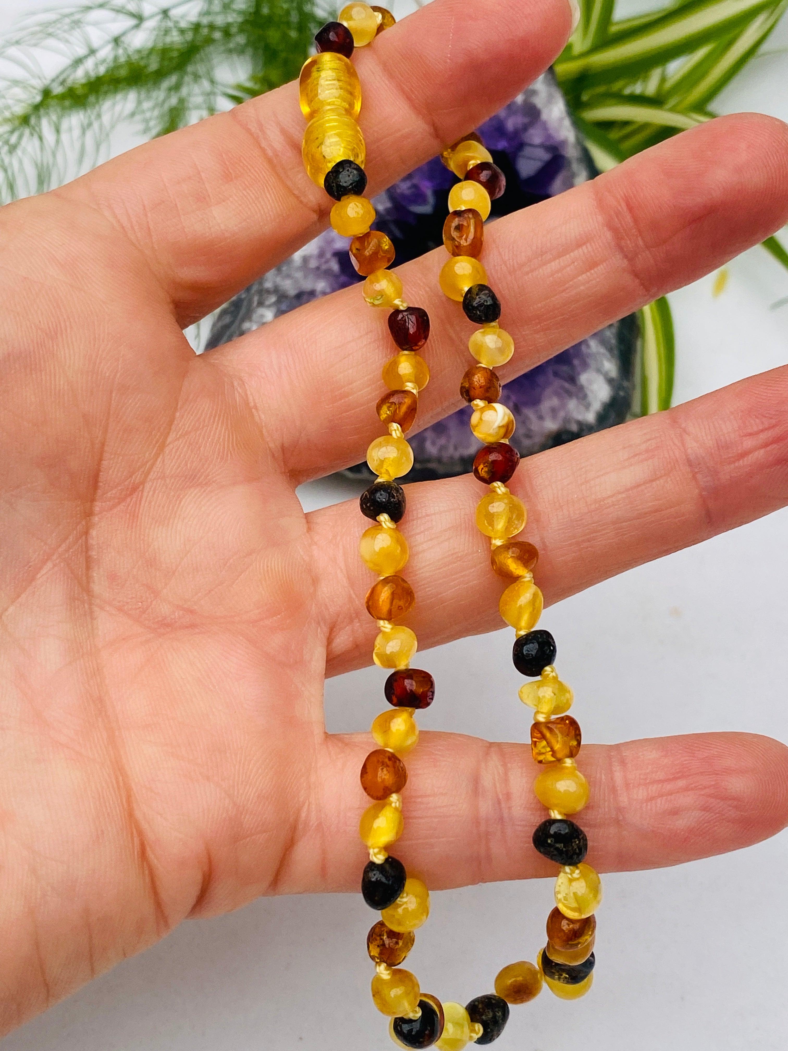 Genuine Baltic Amber Baby Necklace - Natural Teething Relief for Infants - Perfect for Soothing Sore Gums & Promoting Calmness