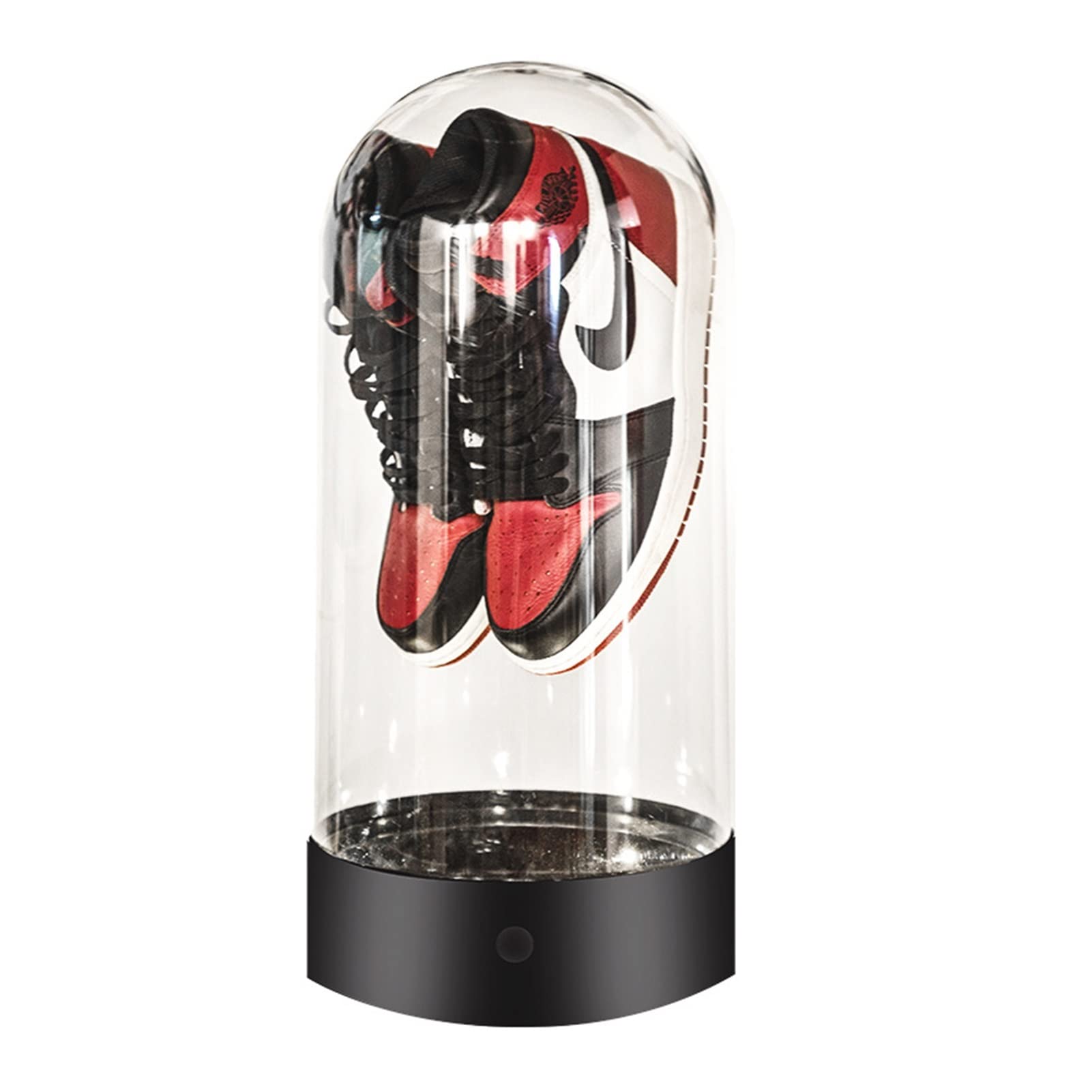 DFGADF Clear Acrylic Shoe Display Case with LED Lights - Transparent Sneaker Storage Box, Organizer for Sneaker Collection & Home Decor (Black) - Perfect for Sneakerhead Collections, Retail Displays & Bedroom Organization