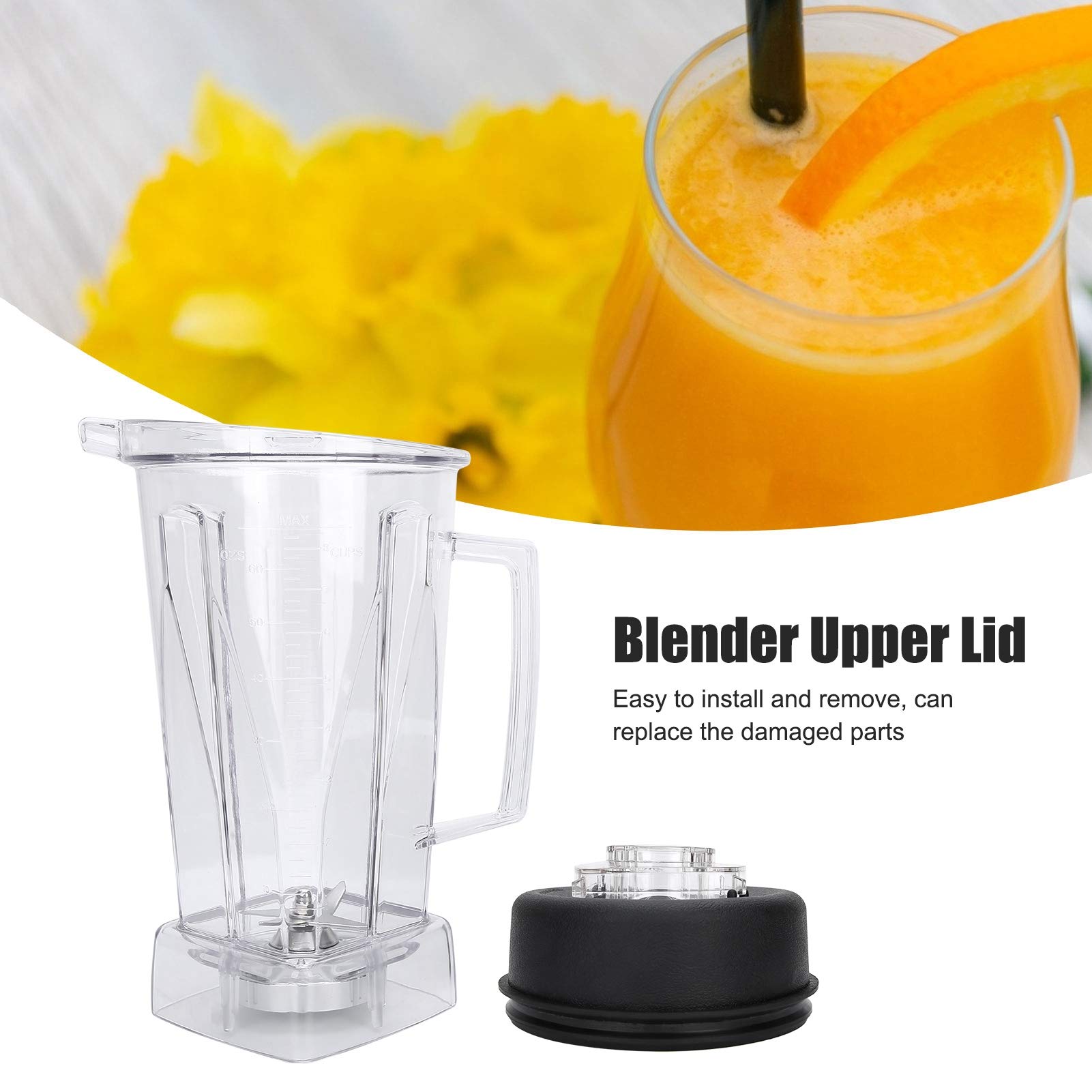 Vitamix 64 oz Blender Upper Lid Replacement - 2-Part Lid & Plug for Vitamix Extractor - Durable Blender Container Cover Replacement Parts - Perfect for Smoothies, Soups & Nut Butters