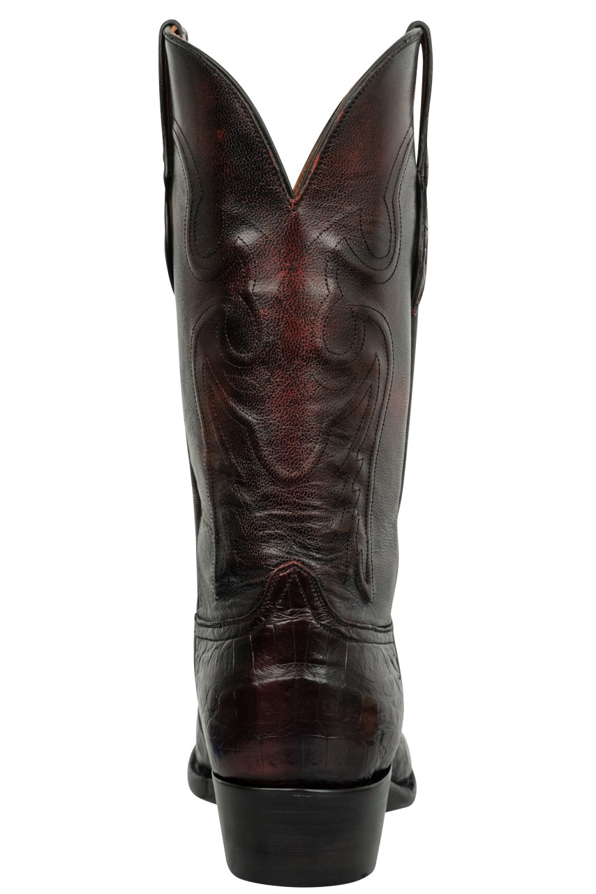 Premium Black Jack Caiman Belly Cowboy Boots in Black Cherry - Handcrafted Exotic Leather Western Boots for Men | Perfect for Rodeo, Country Dancing & Western Fashion