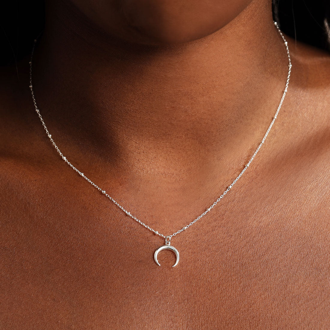 Elegant Petite Moon Illusion Necklace for Women - Dainty Crescent Moon Pendant Jewelry - Perfect for Date Nights, Weddings & Everyday Wear