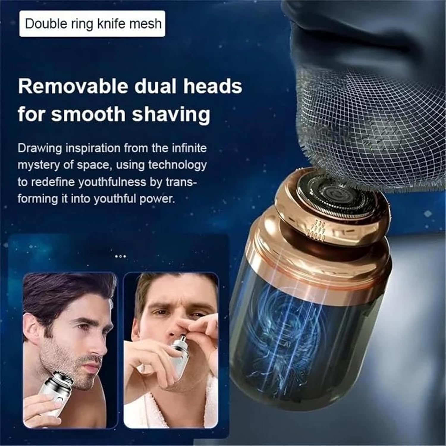 Portable Electric Shaver for Men & Women - Mini Capsule Razor with Rotary Technology, Rechargeable & Washable - Perfect for Travel, Gym, and On-the-Go Shaving (White)