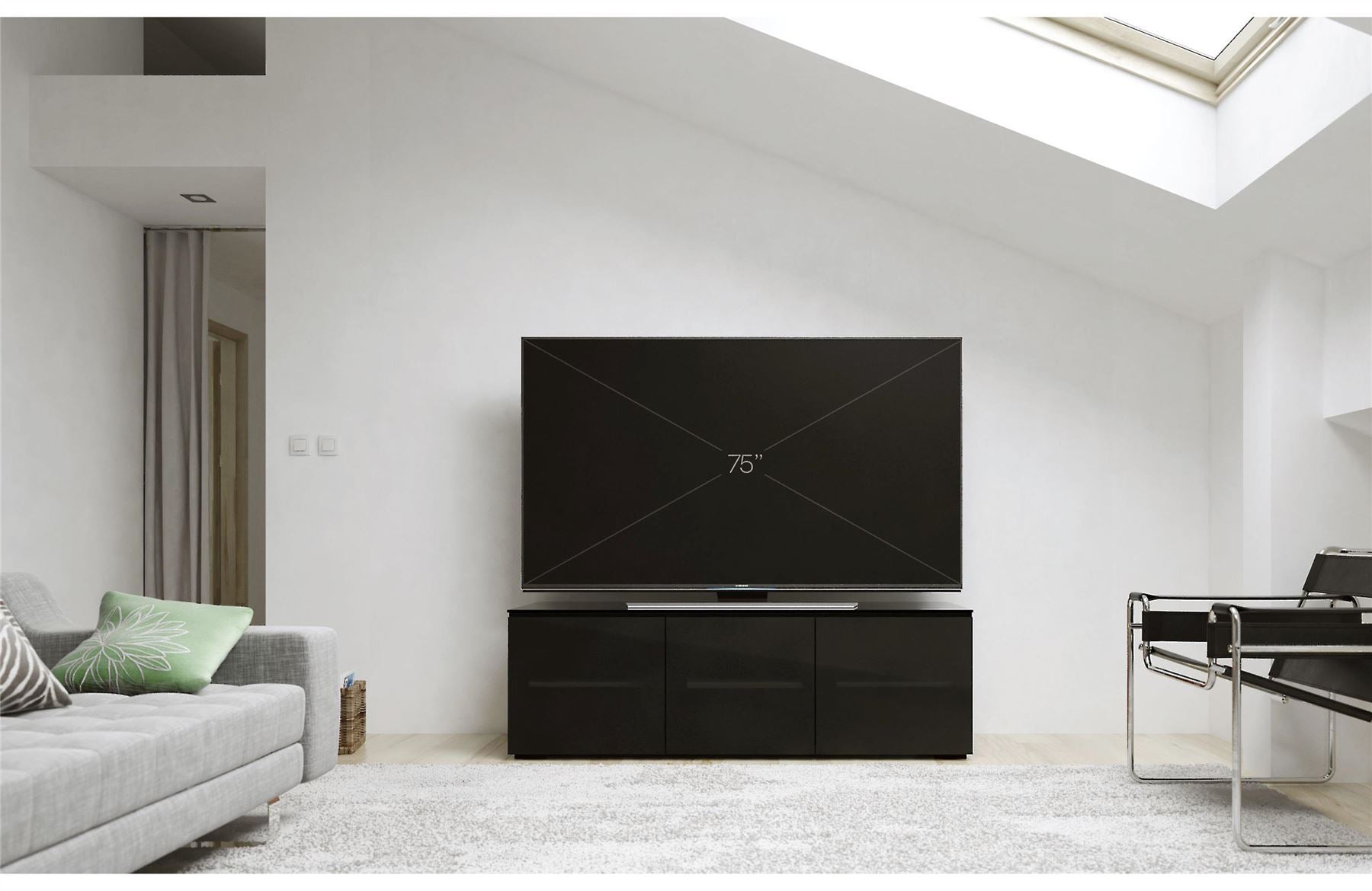 Salamander Oslo 237 Triple AV Cabinet - Premium TV Stand for Home Theater, Gaming & Entertainment Systems - Perfect for Living Room, Basement or Media Room Setup