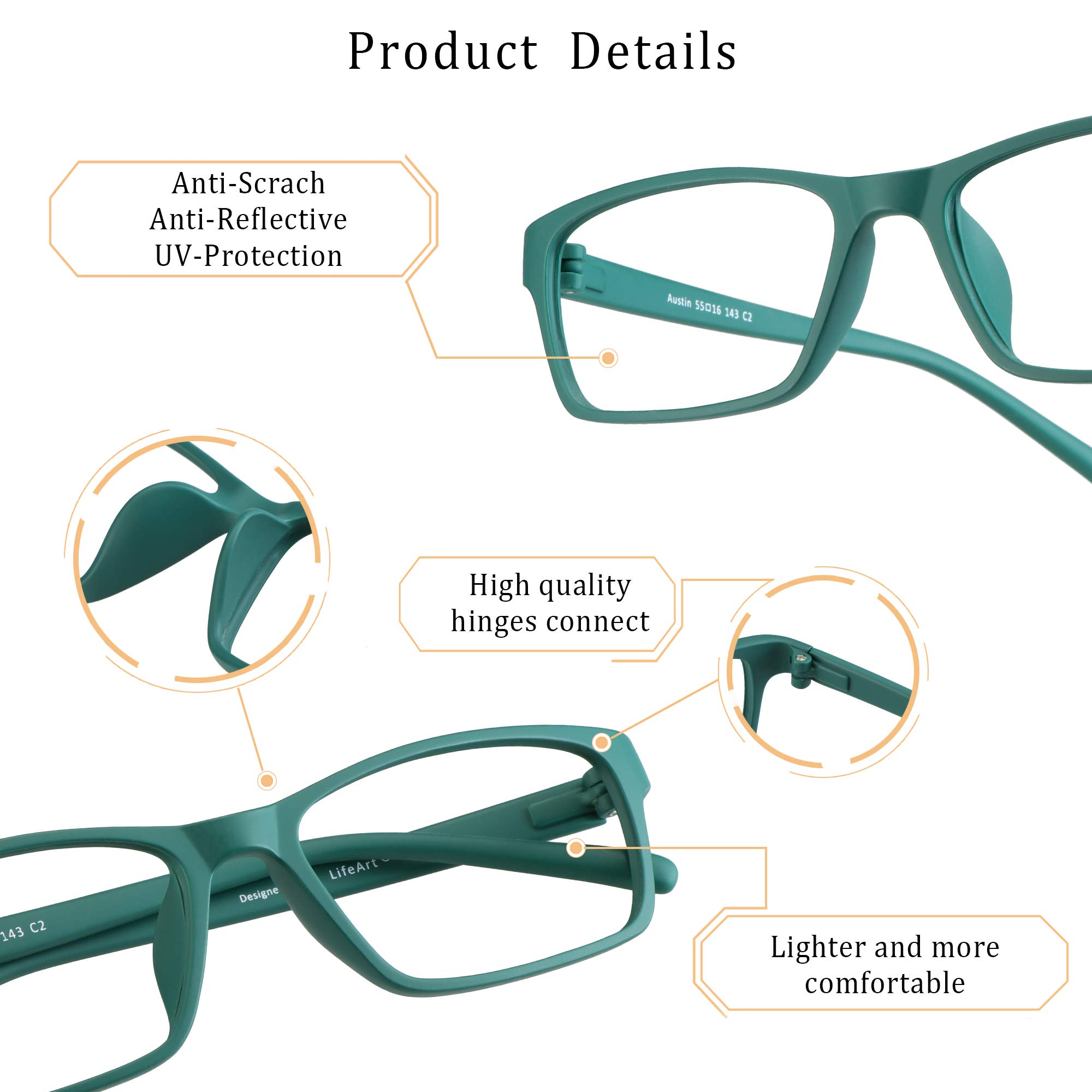 Blue Light Blocking Glasses for Computer & Gaming - Anti Eyestrain for Work & Study