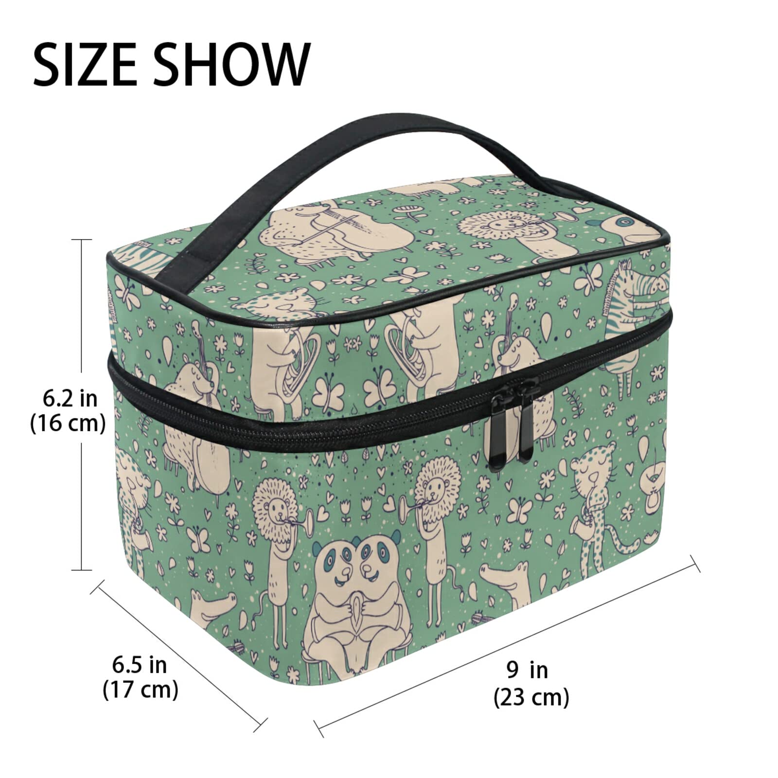Pink Floral Music Band Cosmetic Bag Organizer - Waterproof Zippered Makeup Pouch & Toiletry Case for Women & Girls - Perfect for Travel, Gym, and Daily Essentials Storage