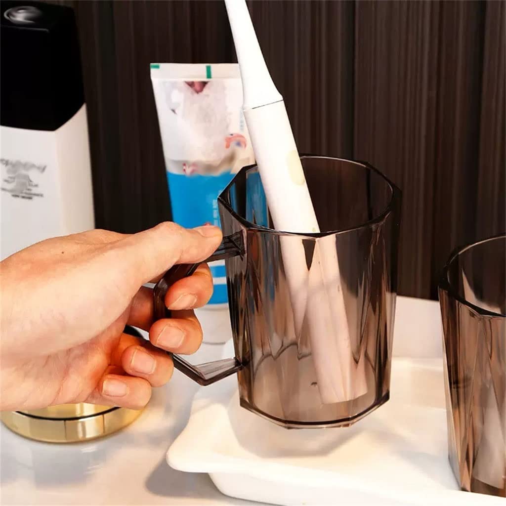 Nordic Style Couple Toothbrush Holder Set - Modern Bathroom Organizer for Toothbrush & Mouthwash Cup - Perfect for Couples, Families, and Travel Use