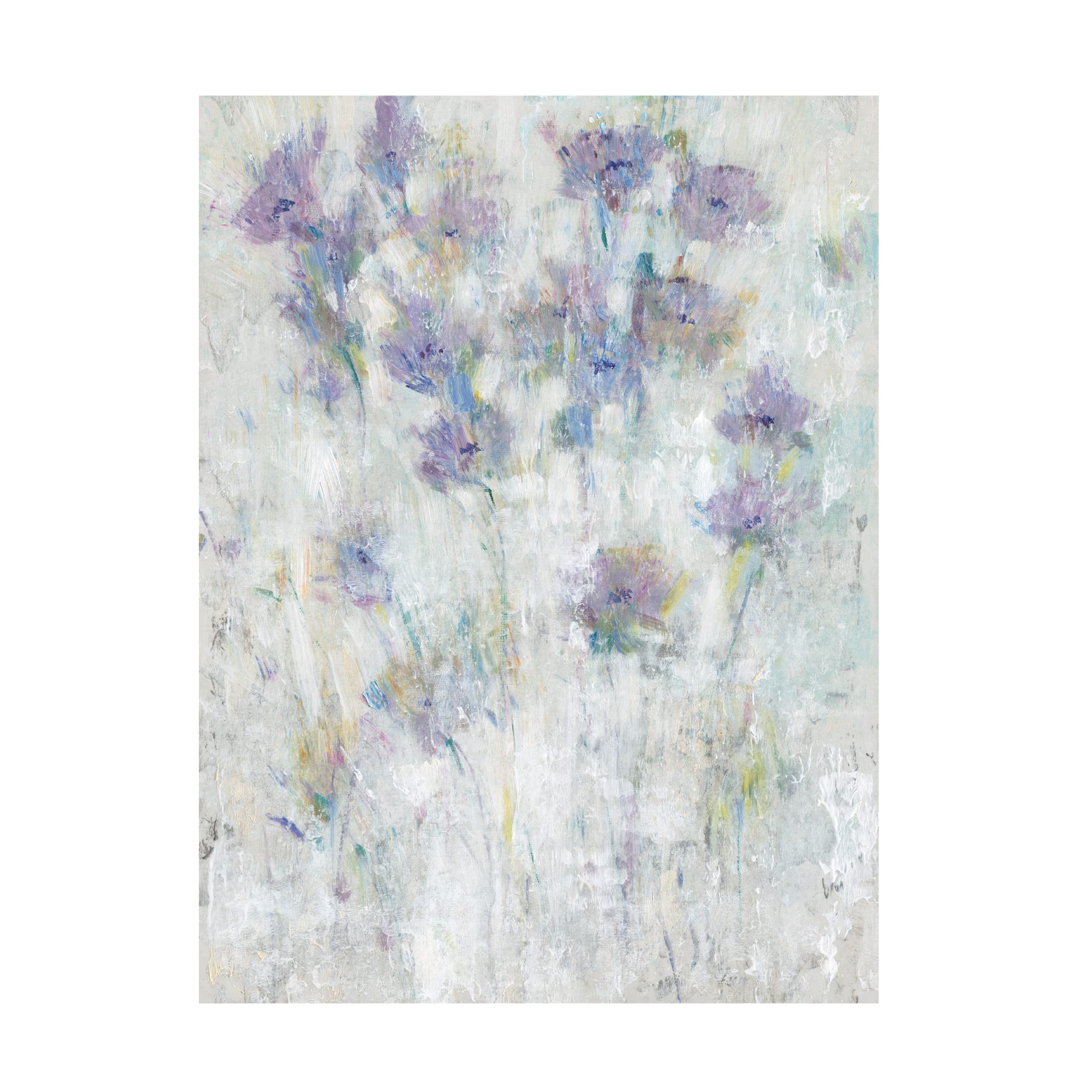 Tim O'Toole Lavender Floral Fresco I Canvas Art Print - 24x32 Inch Handmade Wall Decor for Living Room, Bedroom & Office