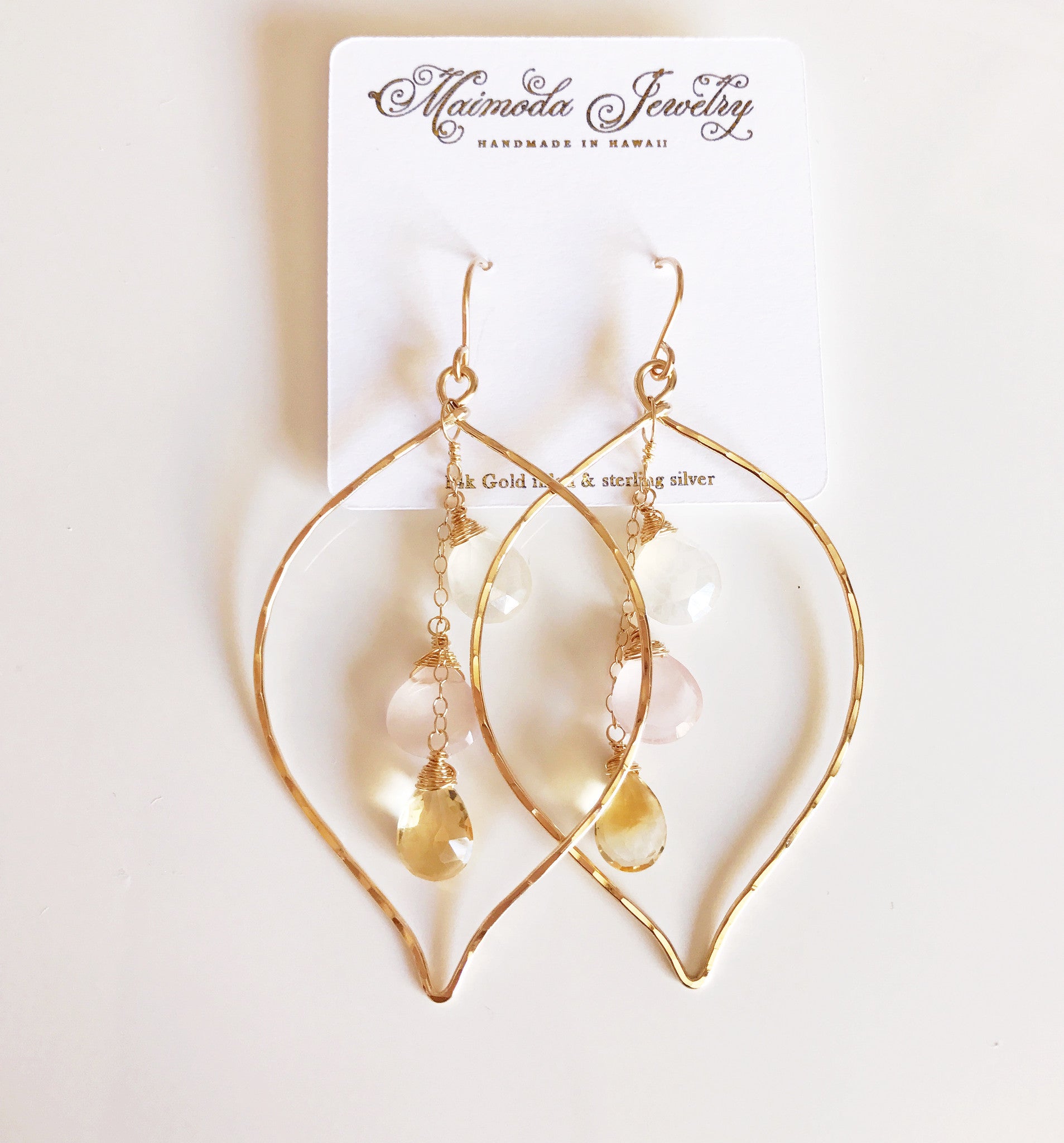 Pastel Gemstone Earrings Yuri (E122) - Elegant Dangle Earrings for Women, Perfect for Parties, Weddings & Everyday Wear