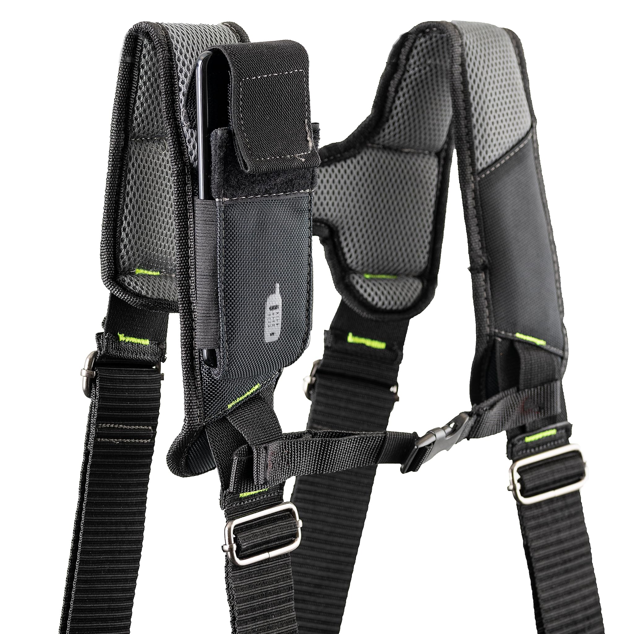 Dead On Tools - Heavy Duty 1680D Polyester Framer’s Tool Belt with Adjustable Suspenders (HDP369857), Black - Perfect for Construction, Carpentry & DIY Projects