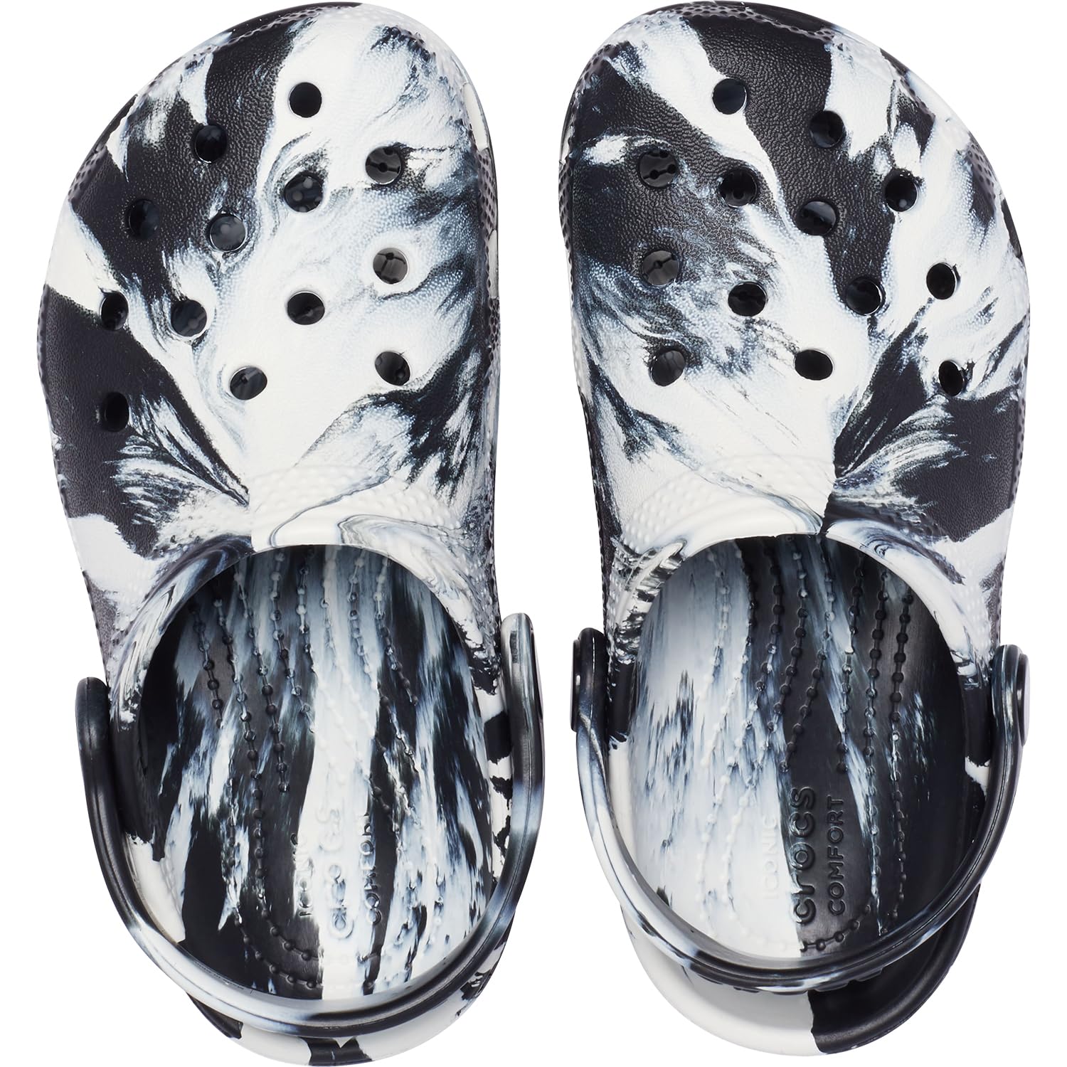 Crocs Kids' Classic Marbled Tie-Dye Clog - Comfortable Lightweight Slip-On Water Shoes for Boys & Girls - Perfect for Beach, Pool, and Outdoor Play