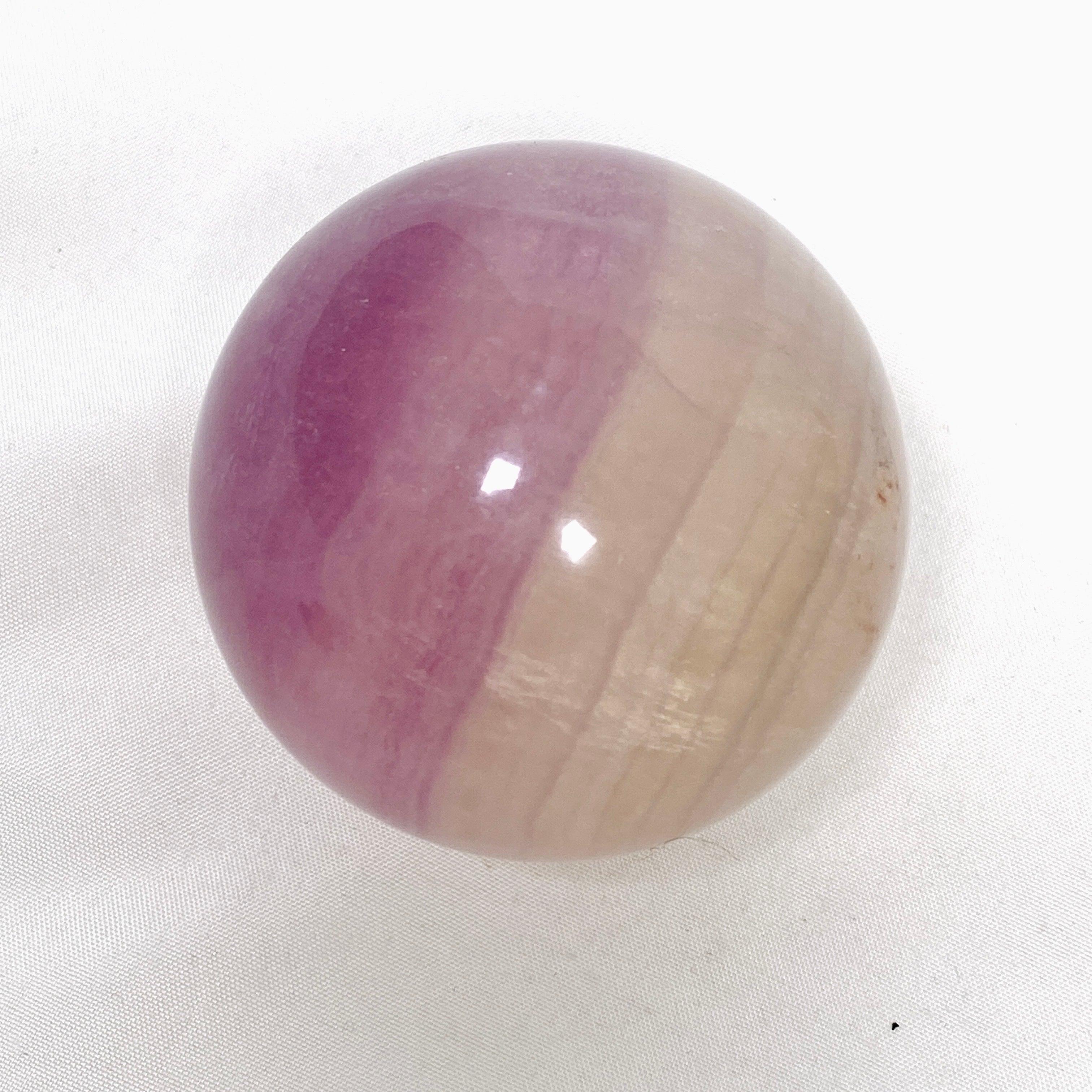 Natural Pink and Yellow Fluorite Sphere - FLS 11 - Healing Crystal for Meditation, Energy Work & Home Decor