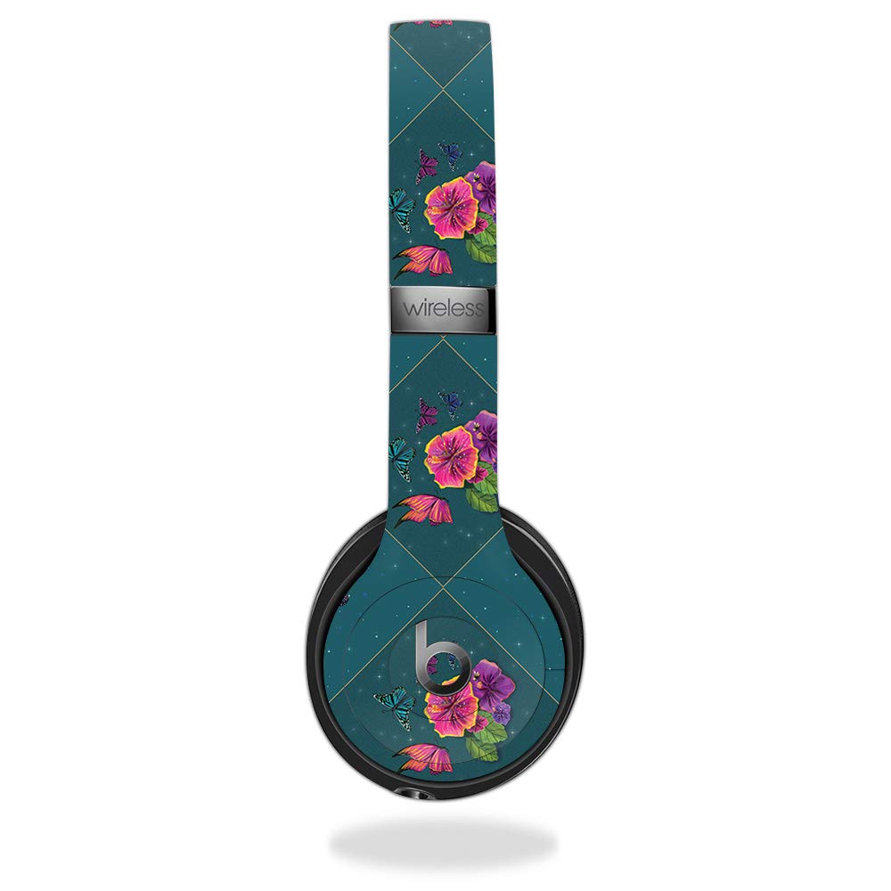 MightySkins Vinyl Decal Wrap Cover for Beats Solo 3 Wireless Headphones - Botanical Butterflies Design | Protective & Durable Skin | Easy to Apply & Remove | Made in USA | Perfect for School, Travel, and Gym Use
