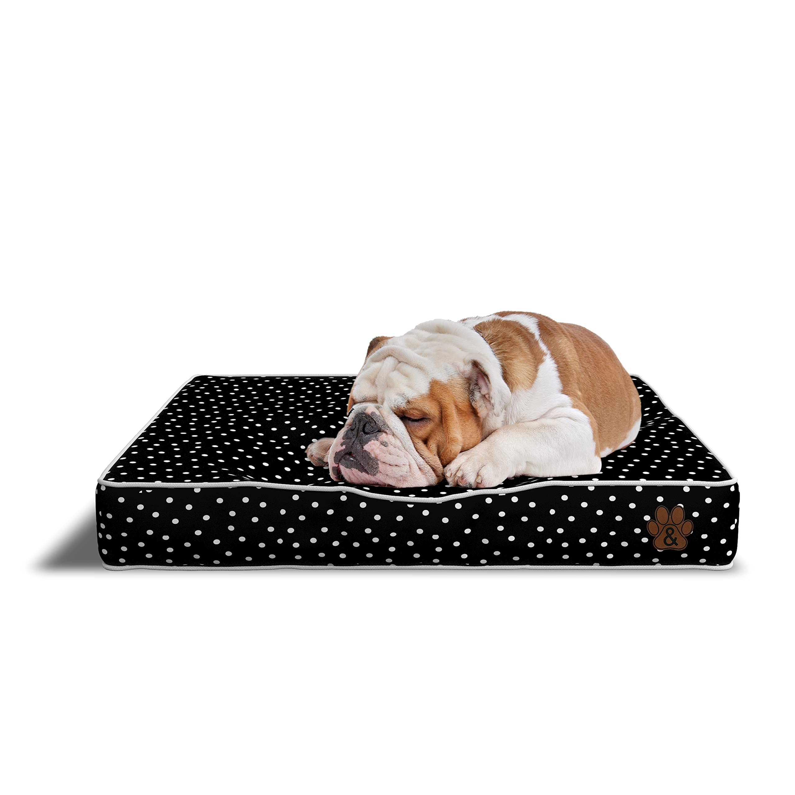 Premium Orthopedic Dog Bed for Large, Medium & Small Dogs - Soft Plush Pet Mattress with Removable Washable Cover, Waterproof & Non-Slip Bottom - Perfect for Crates, Floors & Home Use (Grey Paw Print, Small Size)