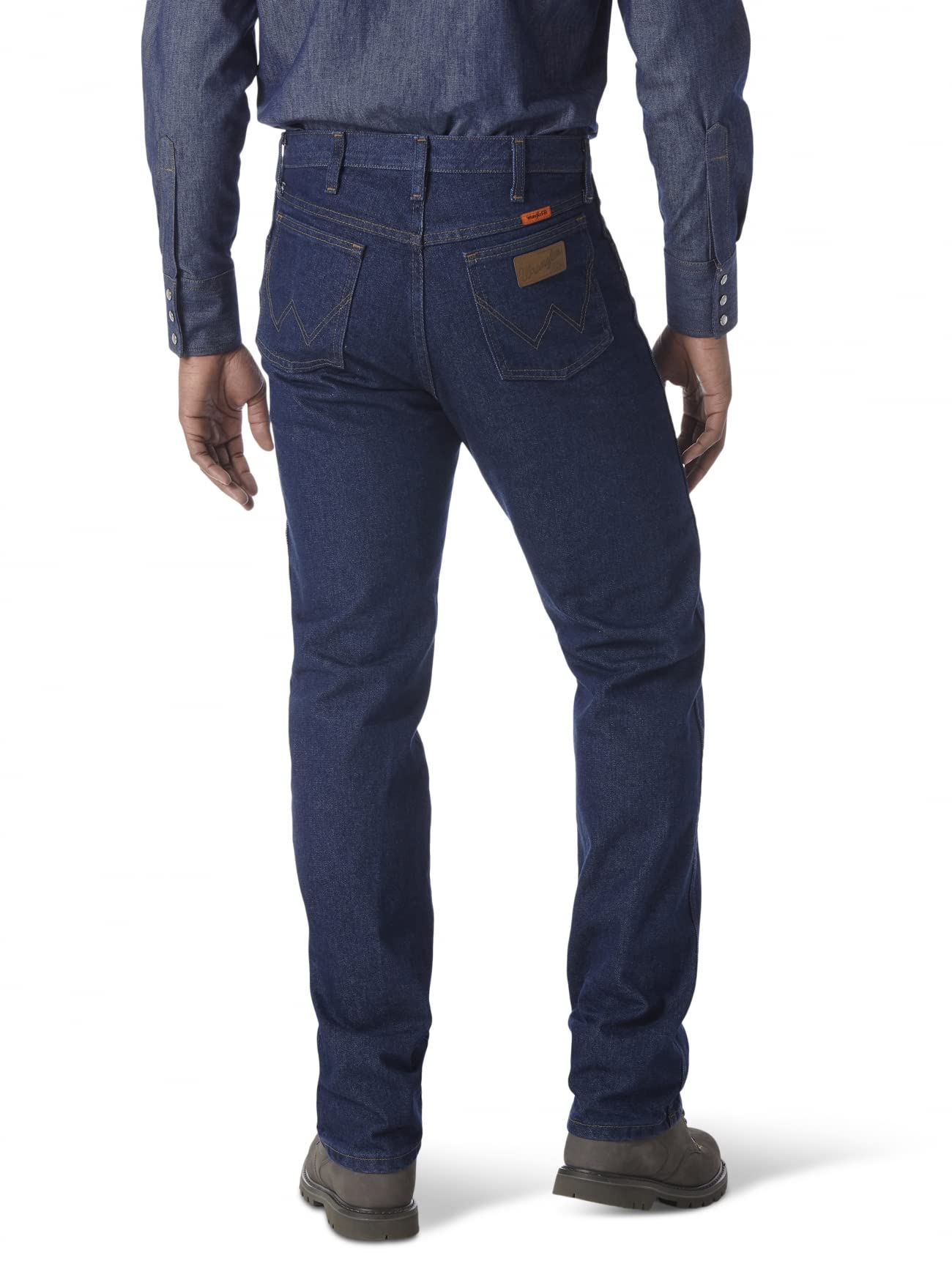 Wrangler Men's Flame Resistant Original Fit Jeans - Durable Workwear for Construction, Oilfield & Industrial Safety Use