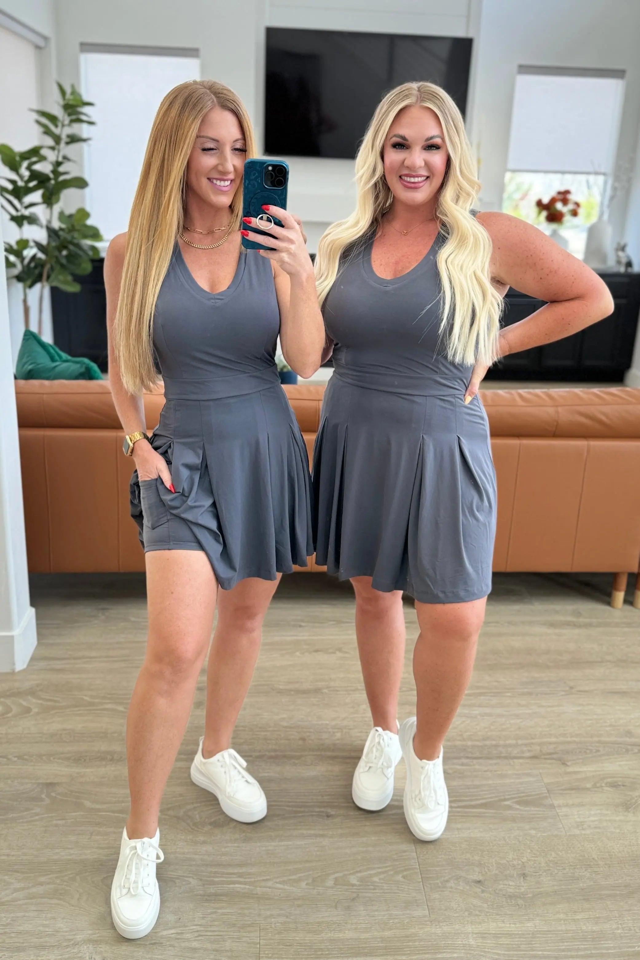 Hop Skip and Jump Dress & Shorts Set for Girls - Charcoal Gray Playtime Outfit for Toddler Outdoor Activities and Casual Wear