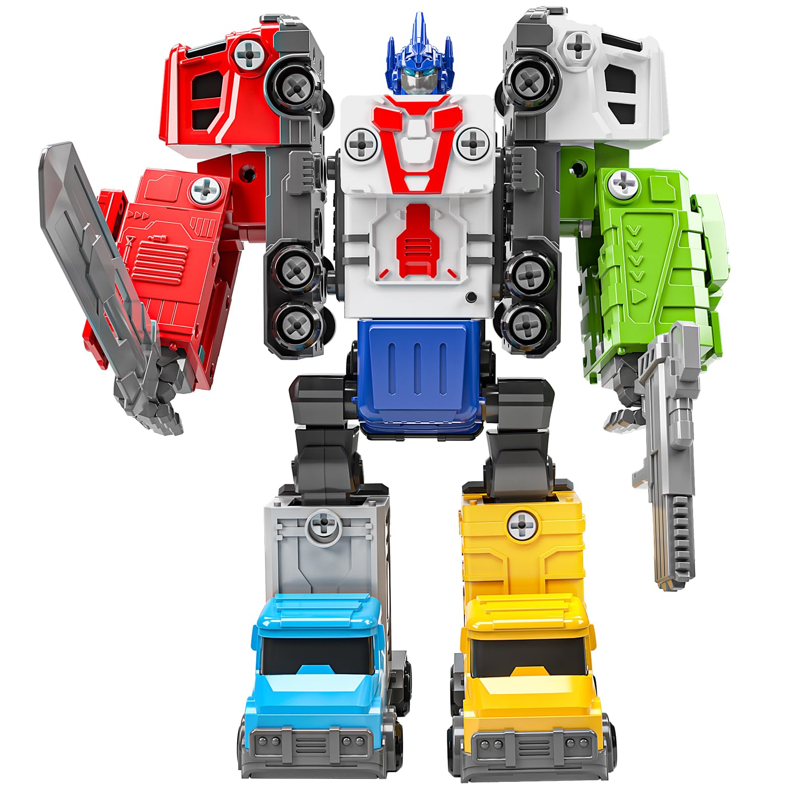 TEMI City Vehicles Transform Robot Building Toys for Kids Ages 4-8 - STEM Learning Construction Set for Boys & Girls | Birthday Gift & Pretend Play for Preschoolers