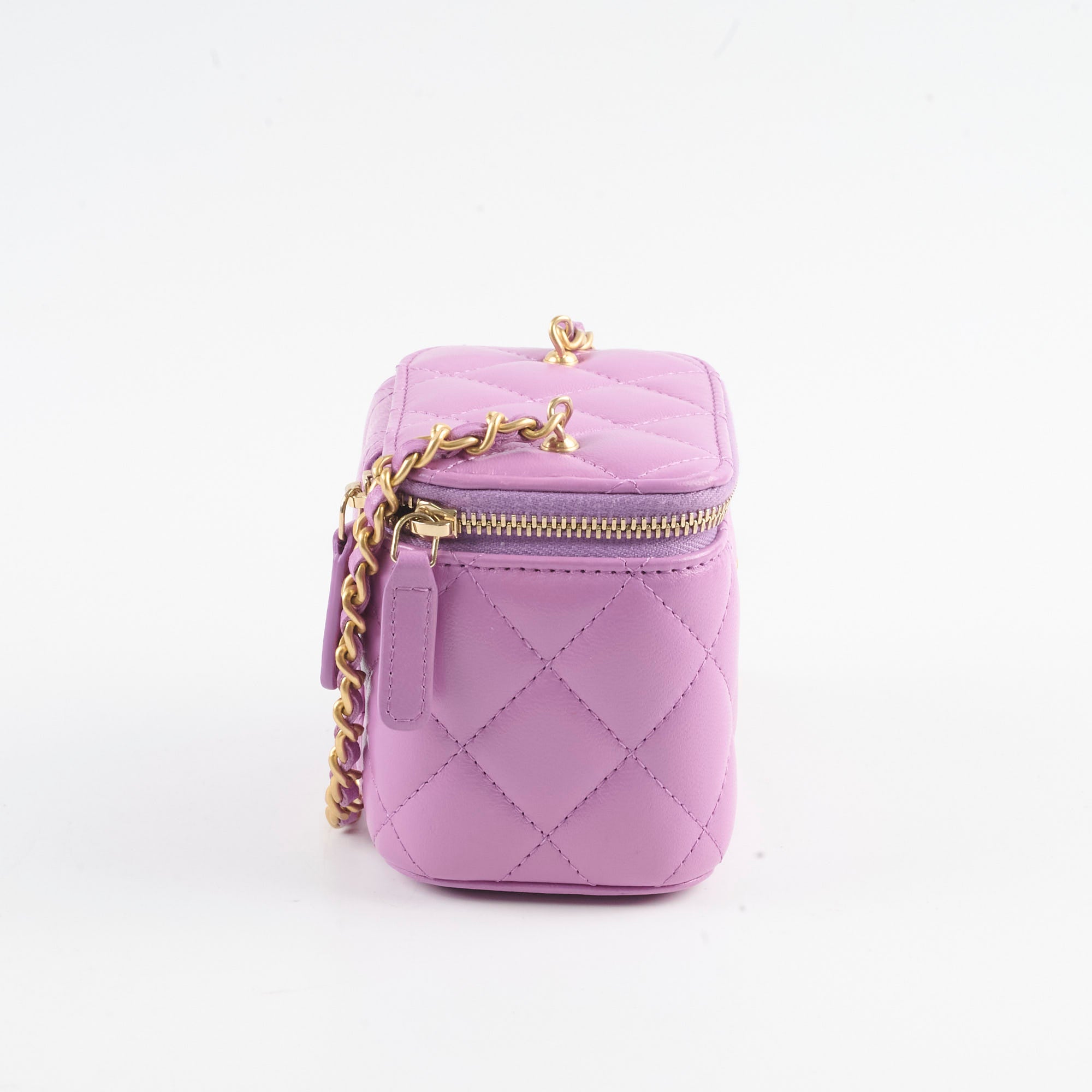 Chanel Mini Pearl Crush Vanity Case in Purple Lambskin Leather - Luxury Crossbody Bag for Women, Perfect for Evening Parties & Date Nights