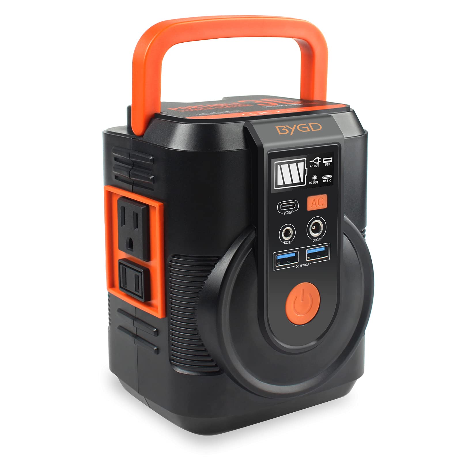BYGD 111Wh Portable Power Station with Type-C Quick Charge, 22500mAh Lithium Battery, 2 USB Ports & LED Light - Backup Power Supply for Camping, RV, Outdoor Adventures, Home Emergencies, and Power Outages
