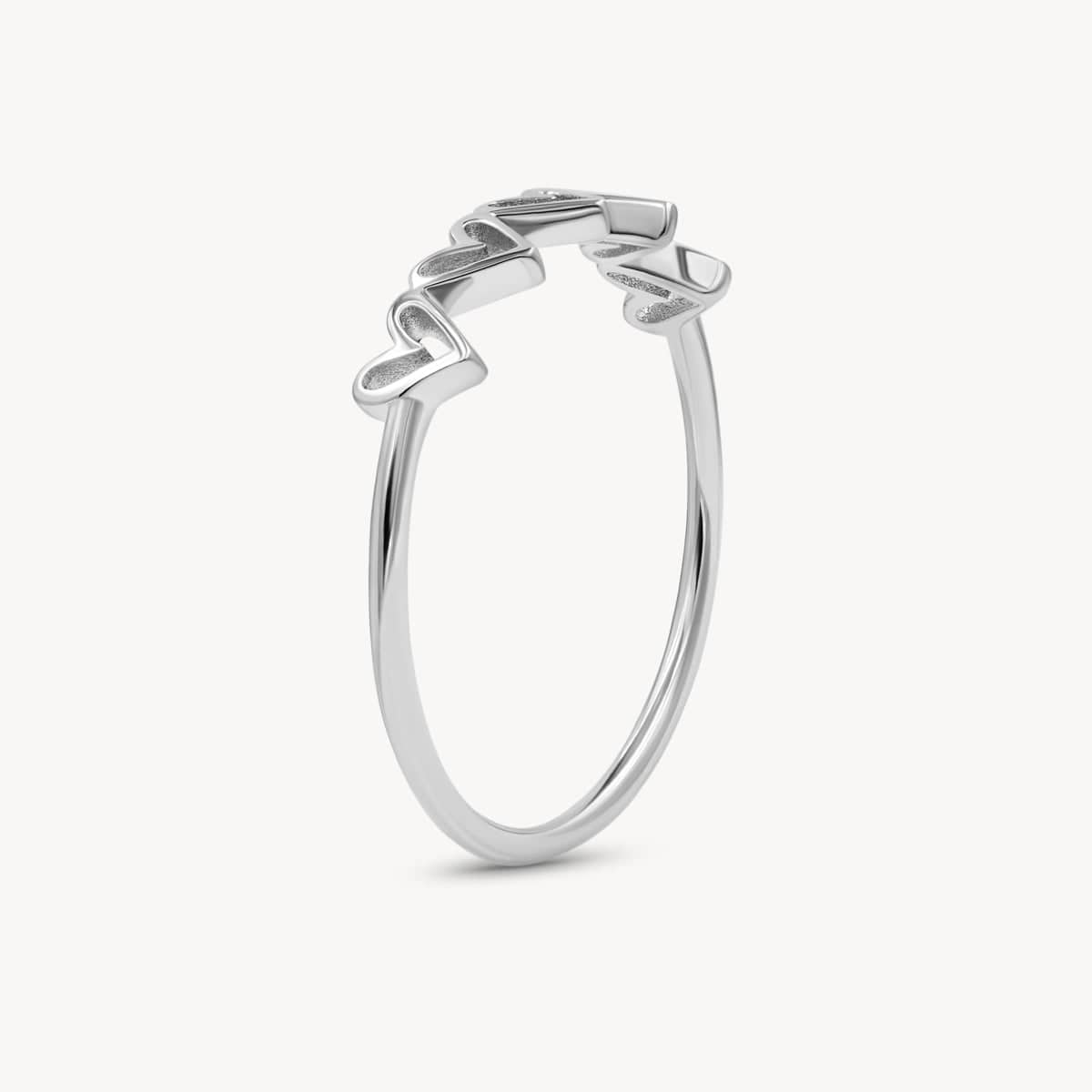Five Hearts Ring - Elegant Stackable Rings for Women, Perfect for Valentine's Day Gifts & Anniversary Jewelry | Ideal for Romantic Dates, Proposals, and Special Occasions