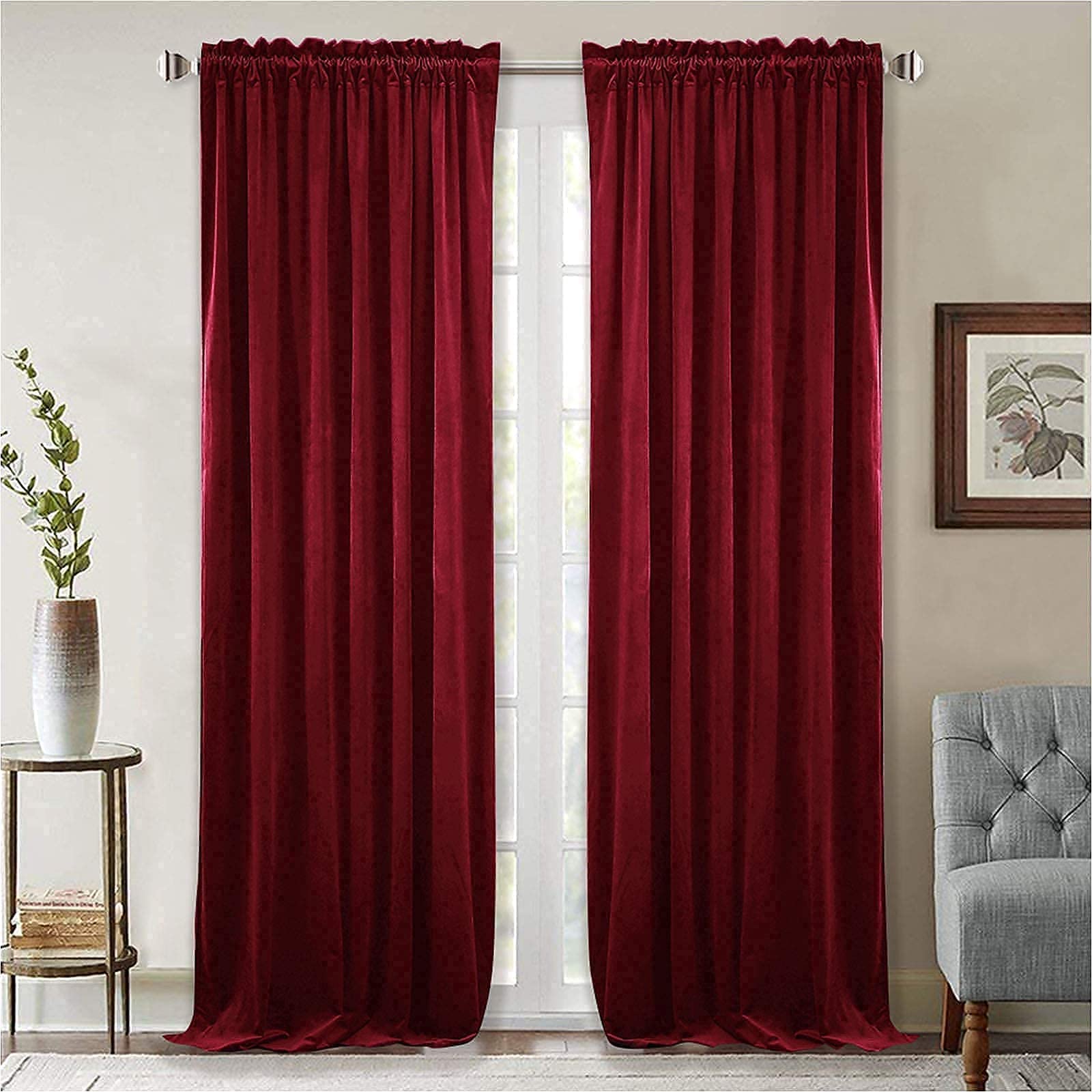 StangH Luxury Velvet Curtains & Valances Set - Elegant Blackout Drapes for Living Room, Bedroom Window Decor - Perfect for Home Theater, Nursery & Cozy Interior Design
