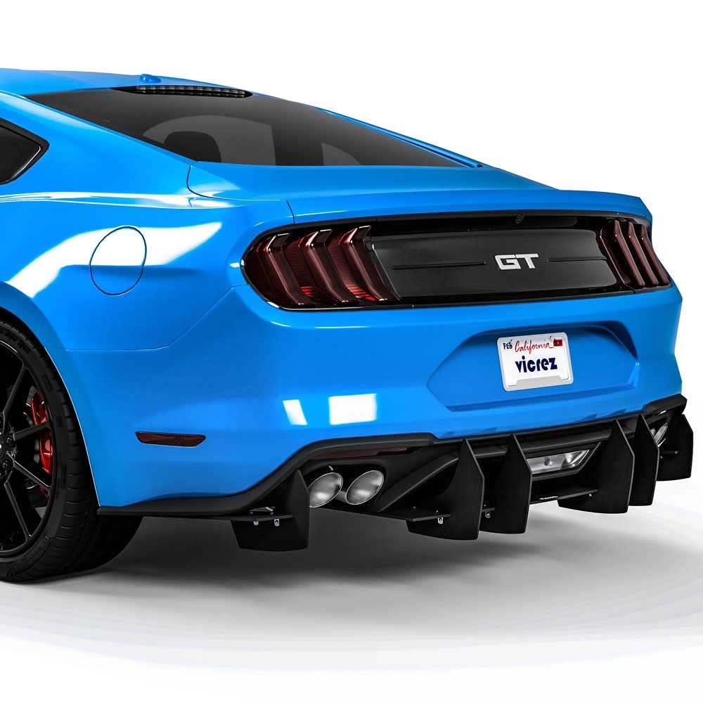 Vicrez Centa VR2 Rear Diffuser vz102312 for Ford Mustang 2018-2025 - High Performance Carbon Fiber Spoiler - Enhance Aerodynamics & Style for Track & Street Racing