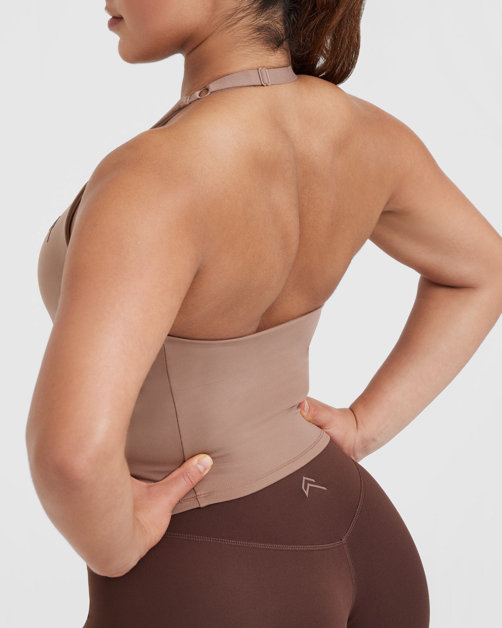Timeless Halter Neck Mid Vest in Deep Walnut - Women's Fashion Tank Top for Summer, Beach, and Casual Outfits