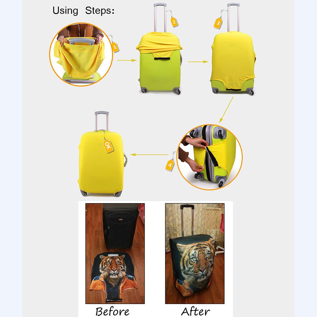 3D Printed Luggage Cover for 18-28 Inch Suitcases - Geometric Design Protective Baggage Case Cover | Travel Accessories for Vacation & Business Trips