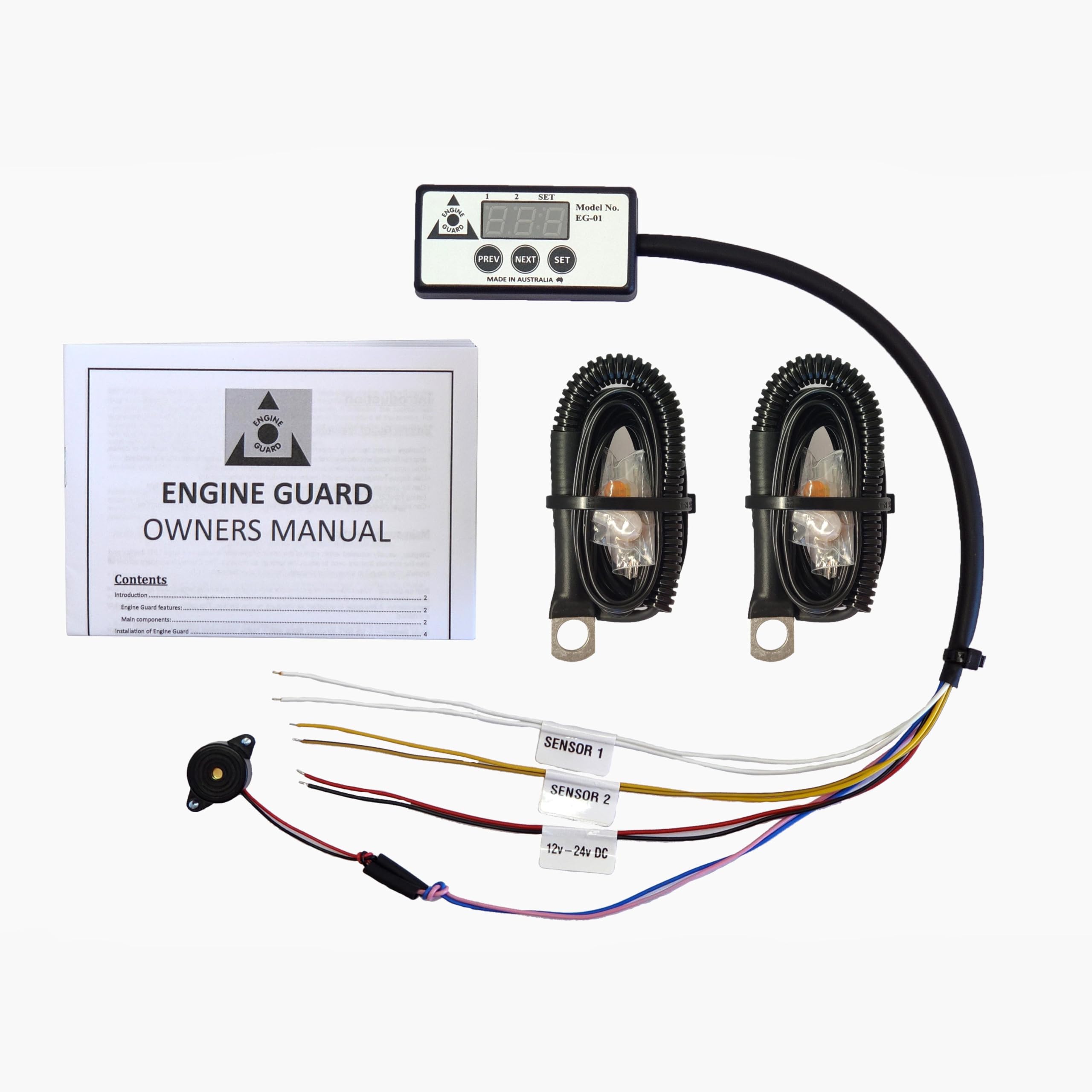 Dual Temperature Engine Guard Kit - Vehicle Overheating Protection Monitor with Audible Alarm | Real-Time Engine Temperature Alert for Cars, Trucks & Motorcycles