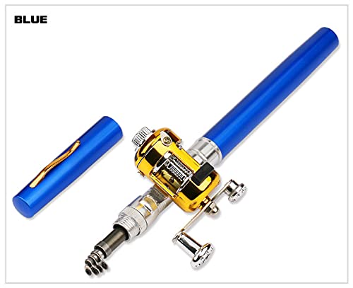 Portable Telescopic Mini Fishing Rod with Reel - Compact Pen Shape Foldable Design for Outdoor, River & Lake Fishing - Perfect for Travel, Camping & Backpacking Adventures