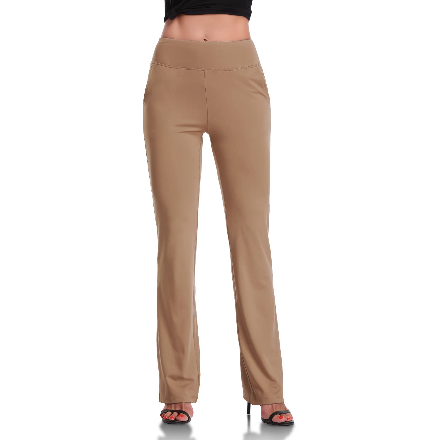 DAYOUNG Women's Bootcut Yoga Pants - High Waist Tummy Control Workout Leggings with 4-Way Stretch | Perfect for Yoga, Gym & Casual Wear