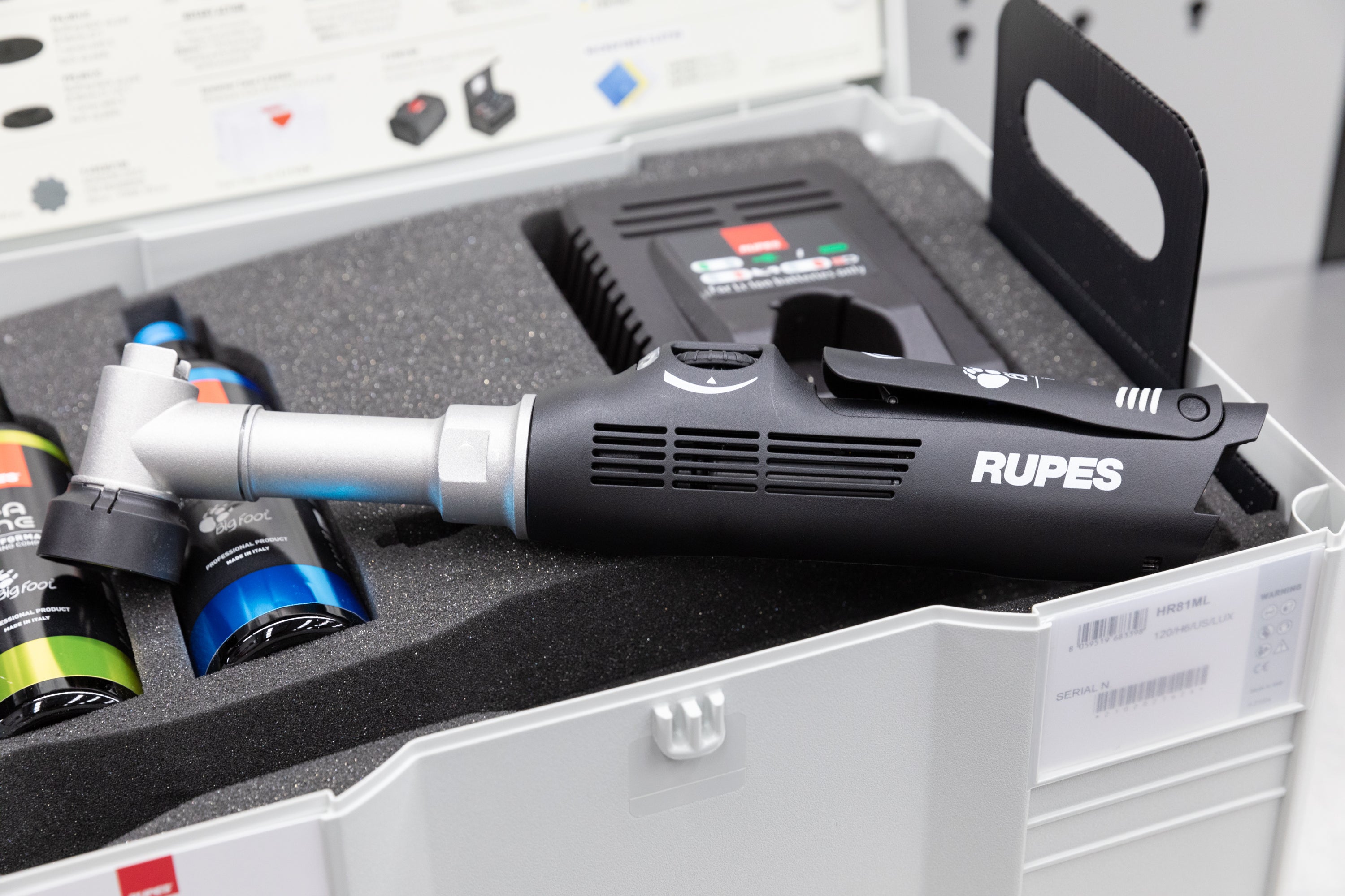 RUPES BigFoot Nano iBrid Technology Long Neck Polisher Kit (HR81ML/LUX) - Perfect for Auto Detailing, Car Polishing & Paint Correction