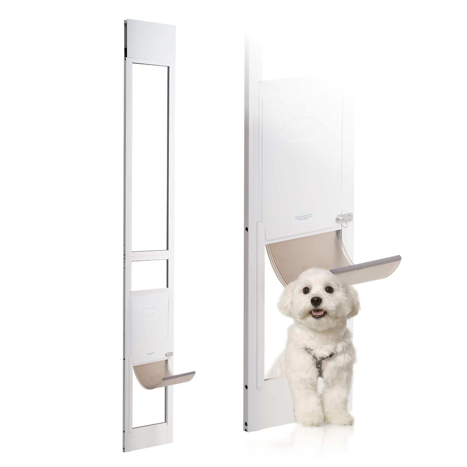VEVOR Adjustable Dog Door for Sliding Glass Doors - 75 7/8