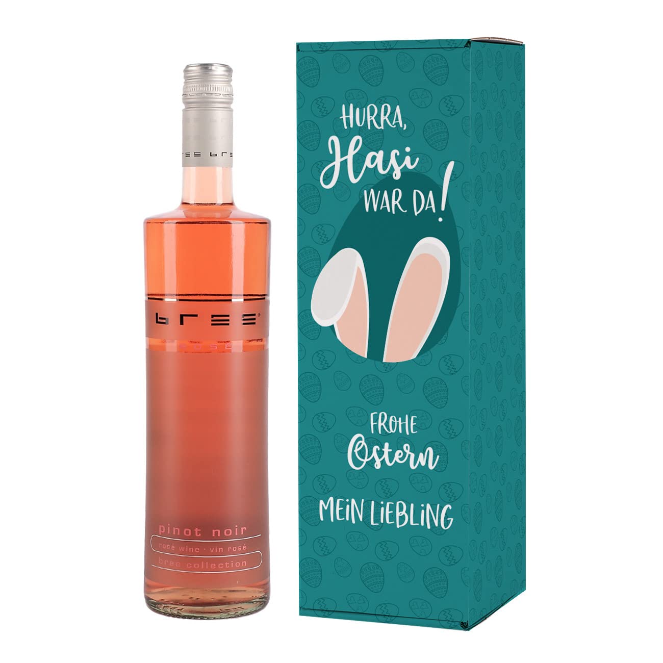 Herz & Heim® Personalized Easter Rosé Wine Gift - 0.75L Bottle with Custom Packaging for Celebrations, Parties & Holiday Gifting