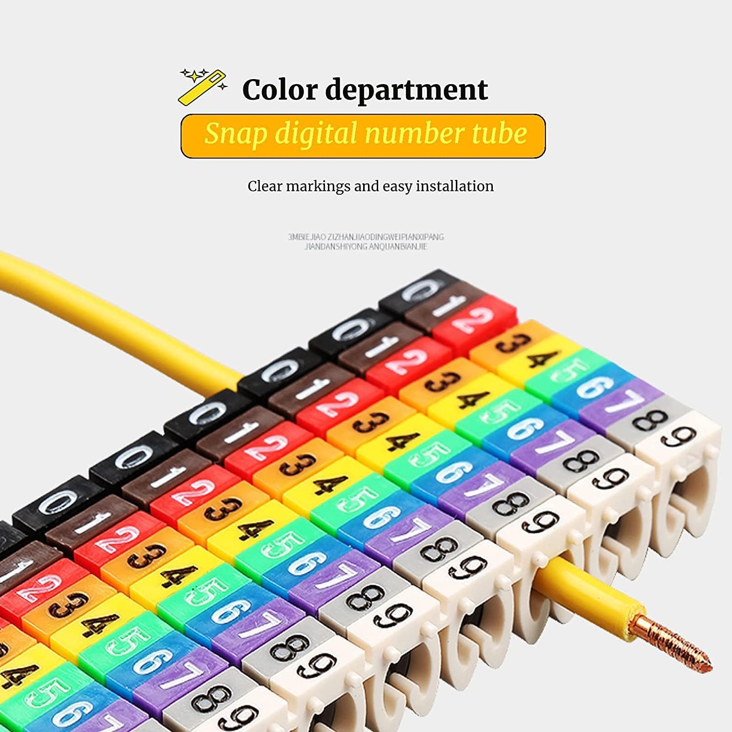 Electric Wire Markers - 150pcs KCM-1.5mm Cable Labels with Numbers for Electrical Wiring, Tube & Wire Identification - Perfect for Industrial, Home & Office Electrical Organization