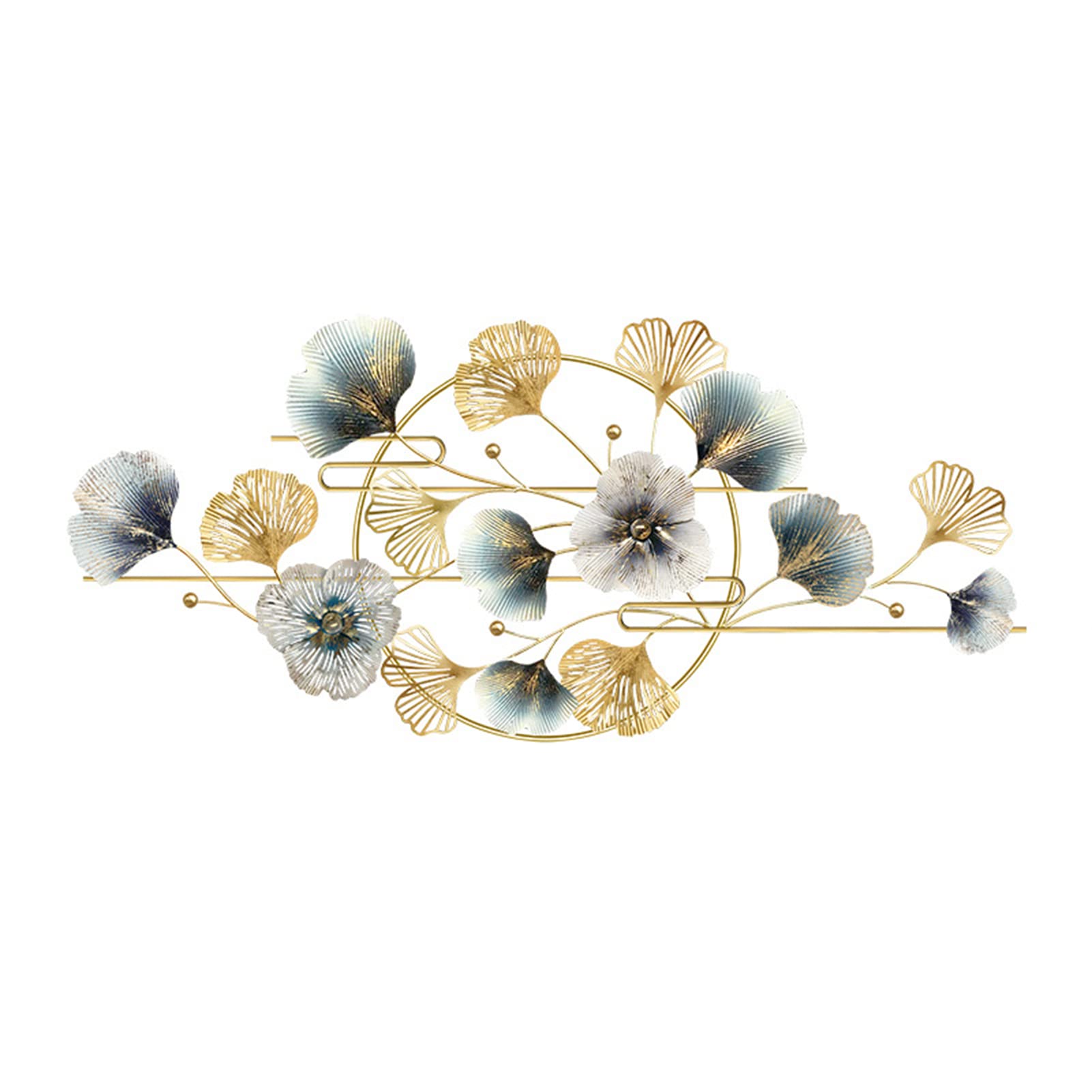 3D Metal Wall Art Ginkgo Leaves - Handmade Iron Wall Hanging Decor for Living Room, Bedroom, Office - Modern Home Decoration Artwork (47.24x21.65in) - Perfect for Housewarming Gifts & Interior Design