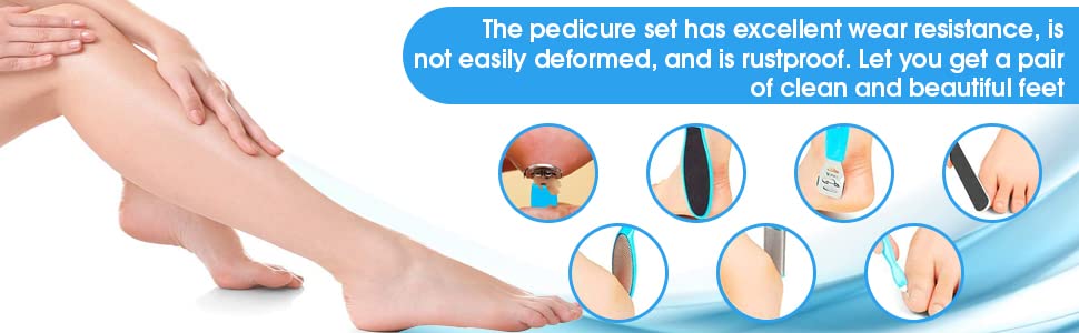 KAYI 8-in-1 Professional Pedicure Kit for Soft Feet - Callus Remover, Foot File, Nail Repair Tools & Foot Scrubber for Dead Skin Removal - Perfect for Home Spa, Salon Care & DIY Nail Maintenance