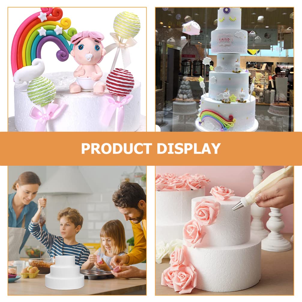DOITOOL 4-Tier Round Foam Cake Dummies Set for Wedding & Decorating (6, 8, 10, 12 Inch White) - Perfect for Cake Decorating Practice, Wedding Displays & Arts & Crafts Projects