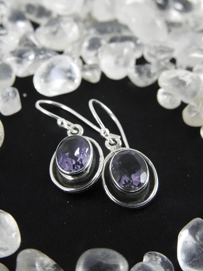 Natural Amethyst Stud Earrings for Women - 925 Sterling Silver Hypoallergenic Jewelry - Perfect for Gifts, Weddings & Everyday Wear