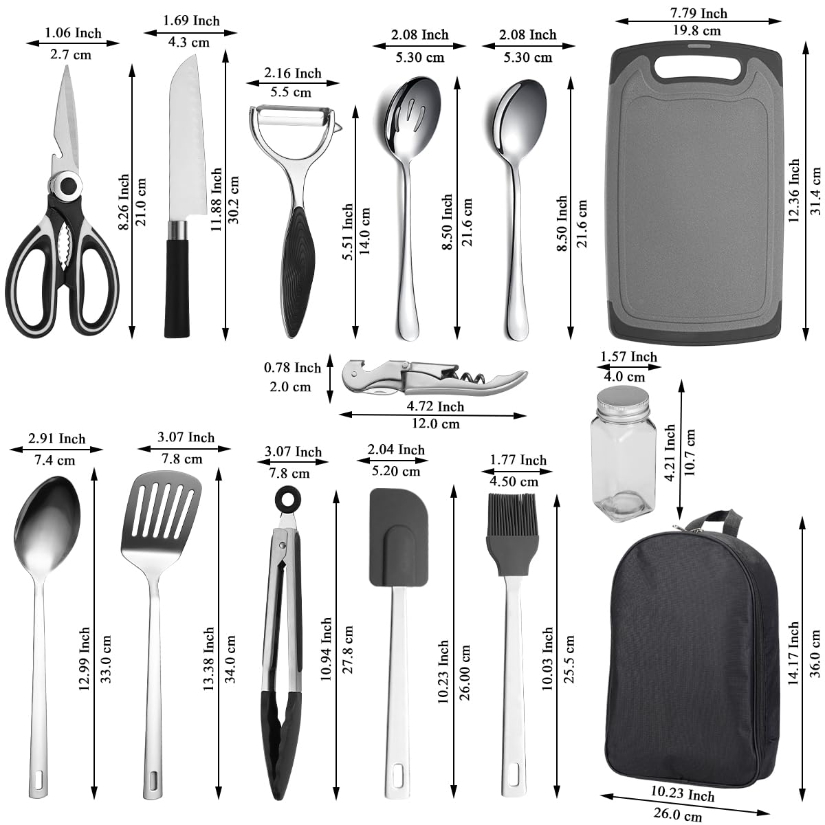 Kyraton 15-Piece Camping Cookware Set - Portable Lightweight Outdoor Cooking Utensils for Backpacking, Hiking, Picnics & BBQ | Compact Camping Supplies for RV, Camp & Travel Adventures