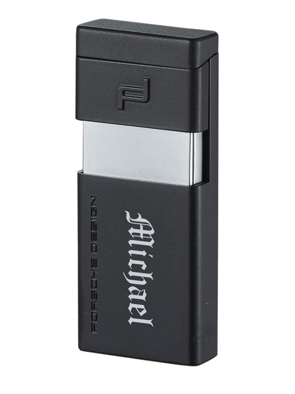 Porsche Design Eifel Torch Flame Lighter - Matte Black Windproof Refillable Butane Lighter for Cigars, Candles & Outdoor Use